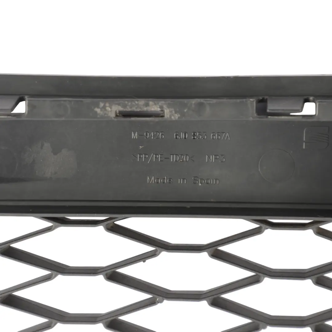 Front Bumper Center Grille Deflector Cover Panel to Seat Ibiza IV FR with Part number 6J0853667A Seat Ibiza IV FR Front Bumper Center Grille Deflector Cover Panel - SKU 6J0853667A - Part number 6J0853667A
