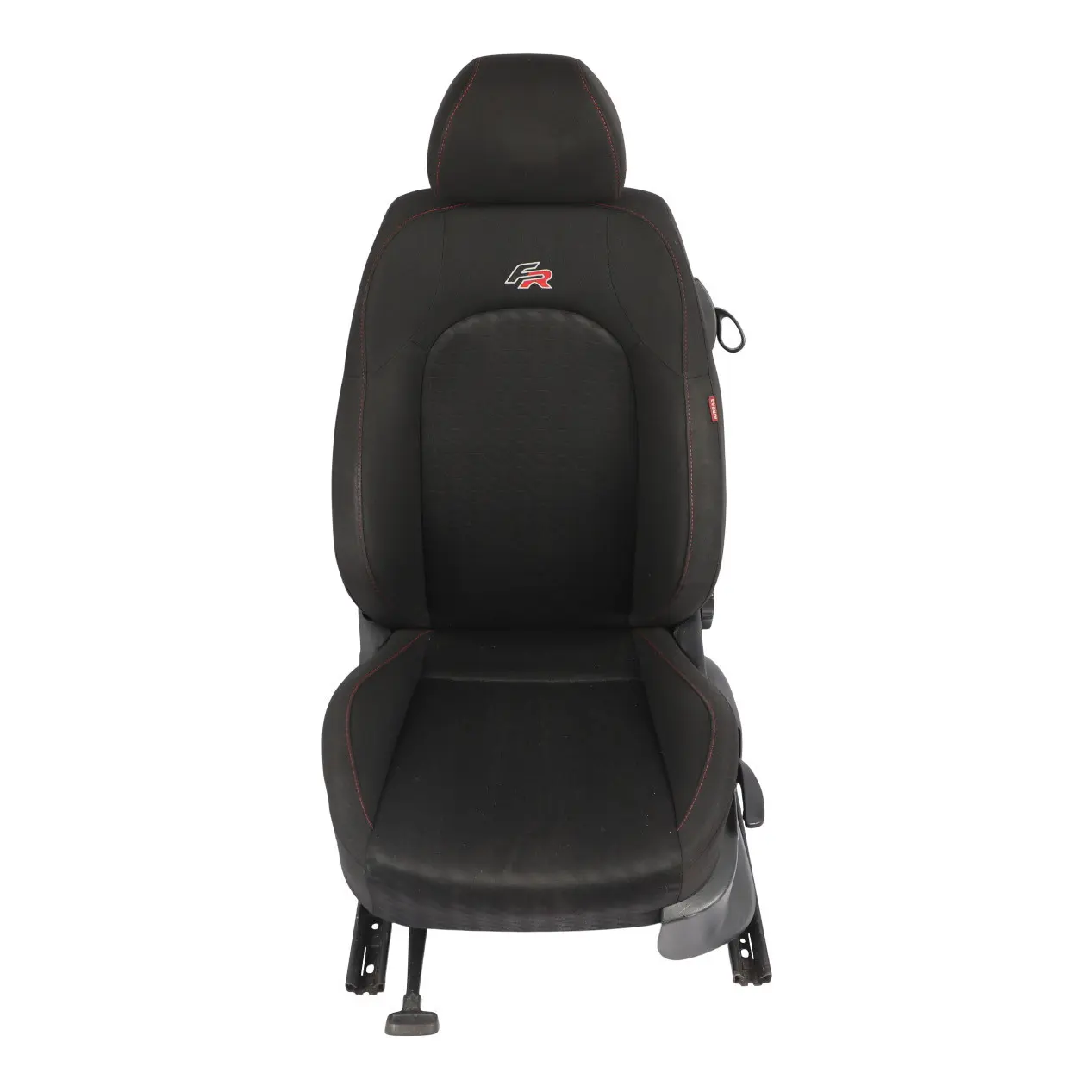 Seat Ibiza 6J FR 3D Front Seat Interior Cloth Fabric Black Red Thread Left N/S