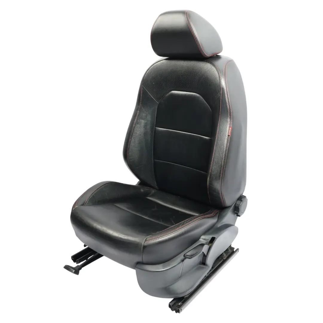 Seat Ibiza 6J FR 5D Front Seat Interior Heated Leather Black Red Thread Left N/S - SKU 6J0881805BD-1 - Part number 6J0881805BD