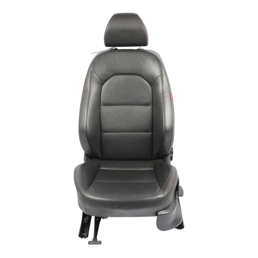 Seat Ibiza FR 6J Front Seat Heated Leather Black Red Thread Left N/S - SKU 6J0881805BJ-1 - Part number 6J0881805BJ