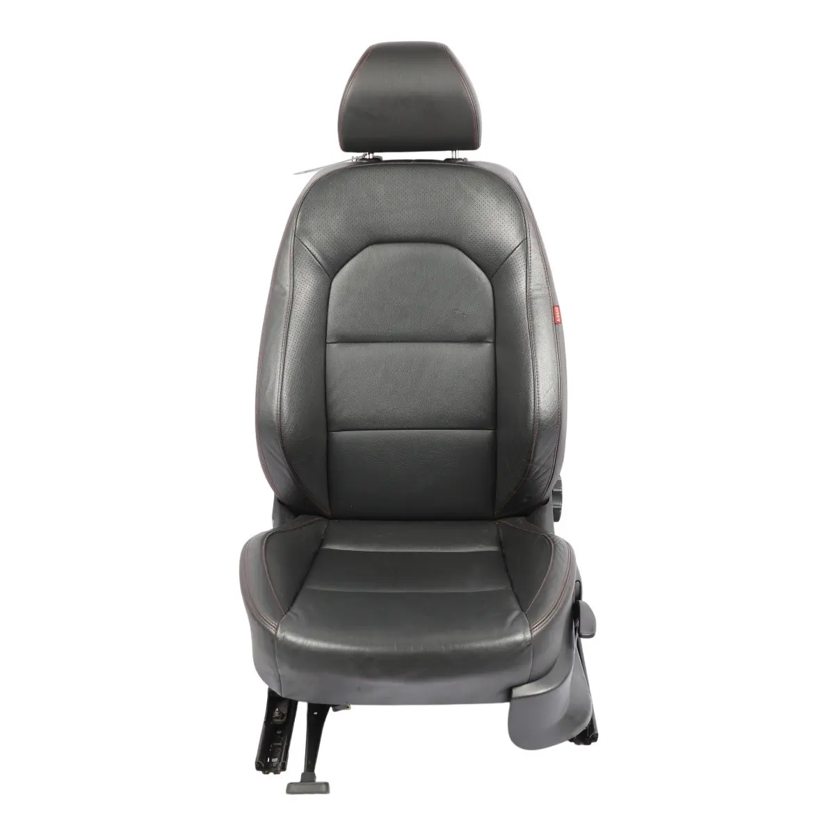 Seat Ibiza FR 6J Front Seat Heated Leather Black Red Thread Left N/S 6J0881805BJ