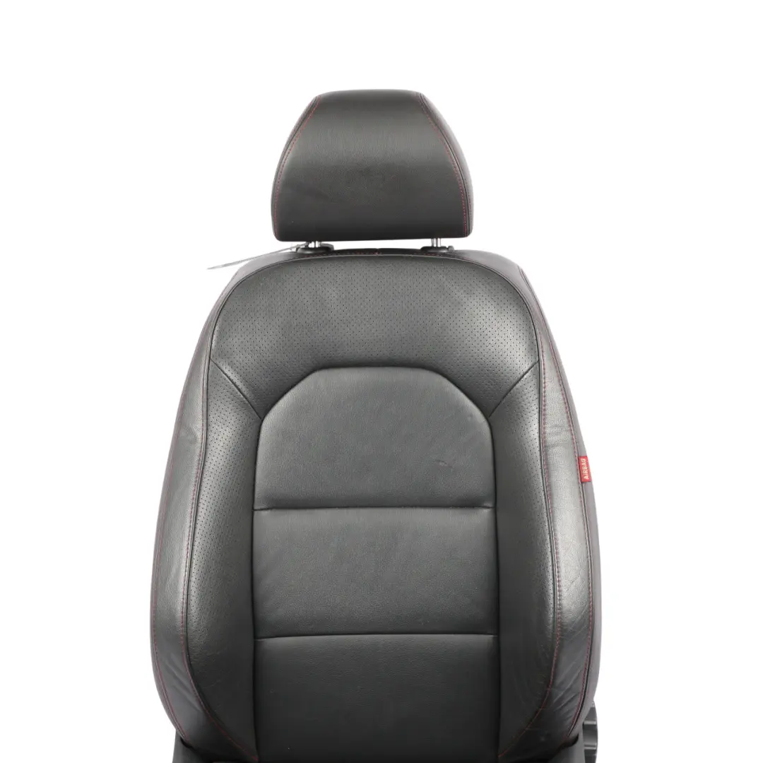 Seat Ibiza FR 6J Front Seat Heated Leather Black Red Thread Left N/S - SKU 6J0881805BJ-1 - Part number 6J0881805BJ