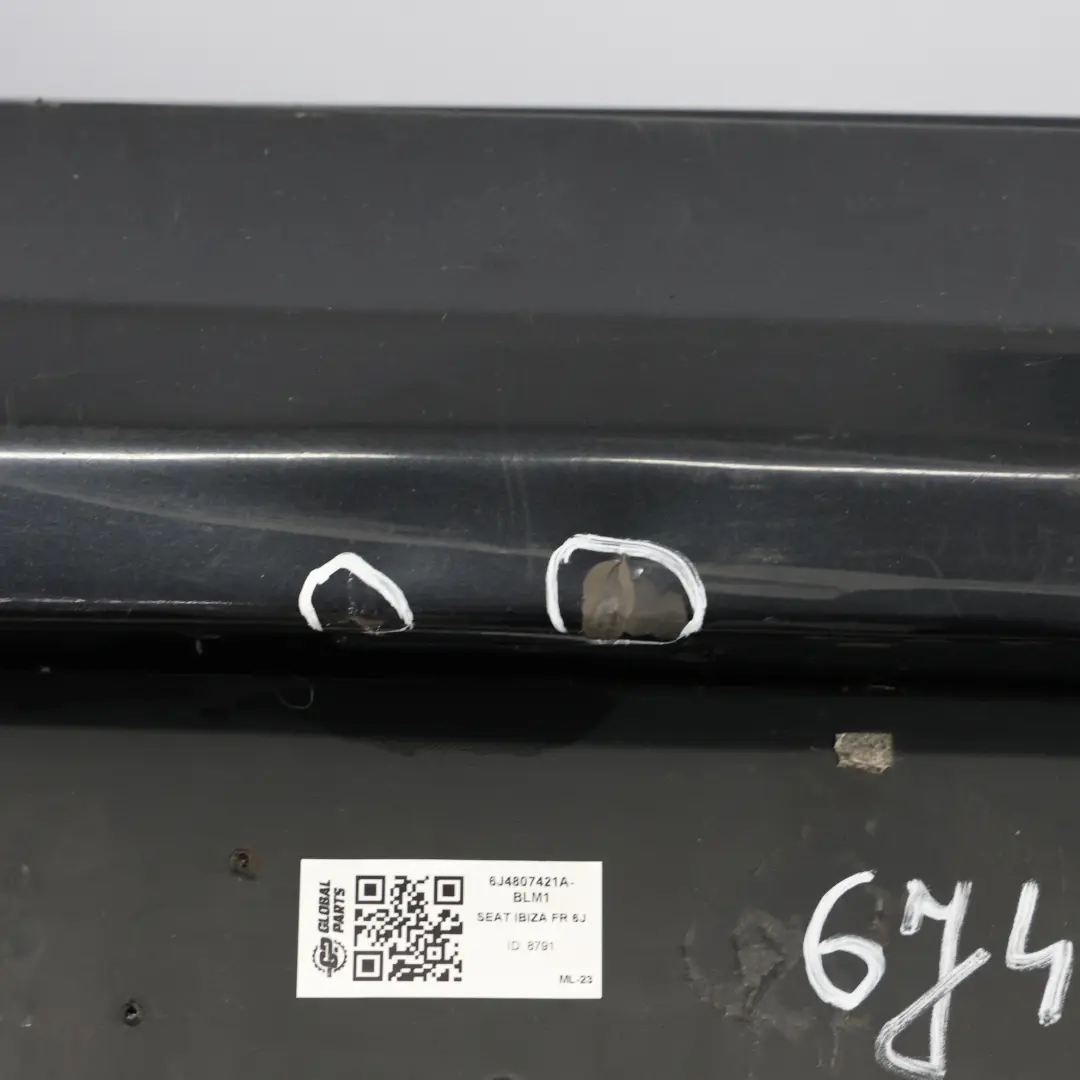 Seat Ibiza 6J FR Rear Bumper Panel Cover Trim Black Magic Pearl - C9Z - SKU 6J4807421A-BLM1 - Part number 6J4807421A