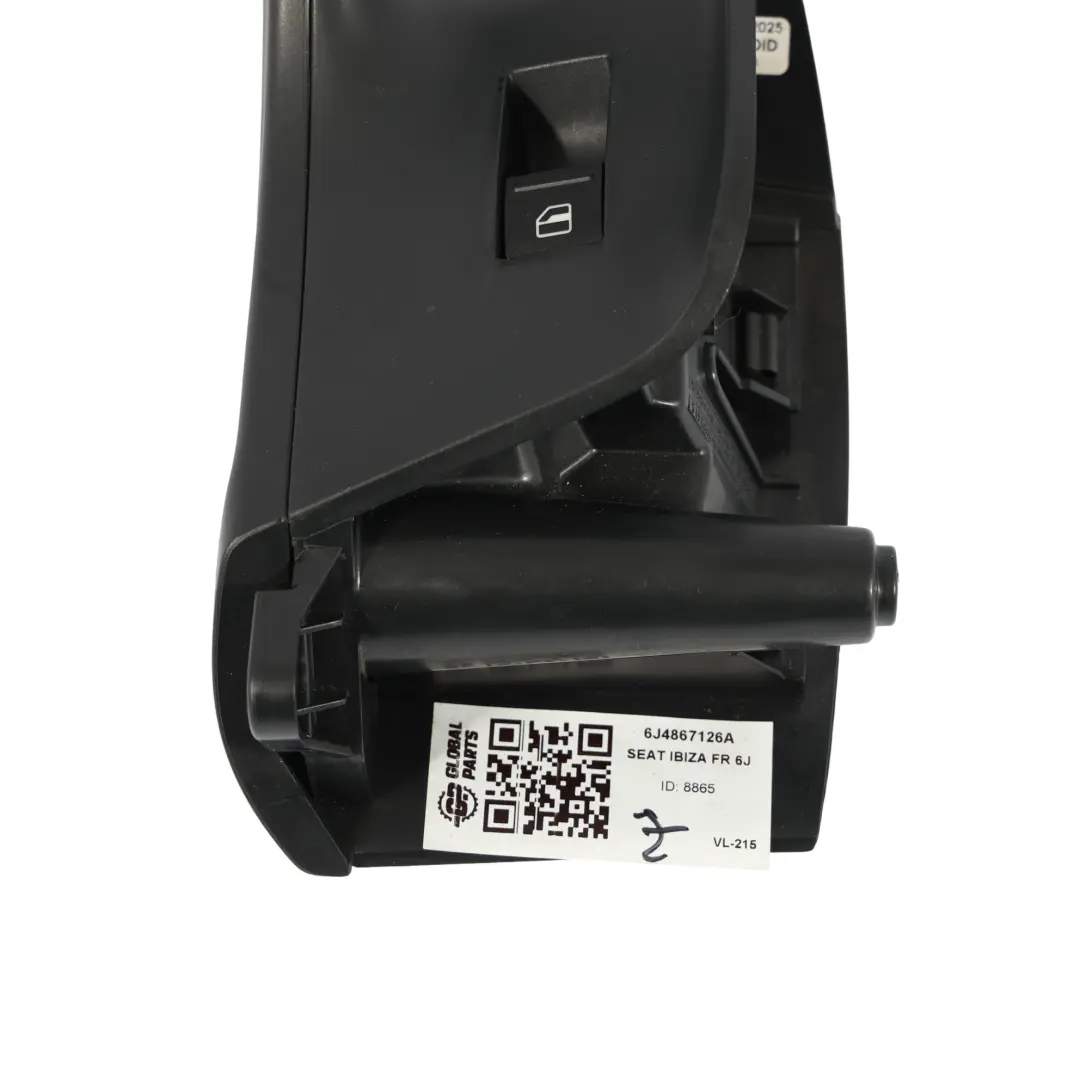 6J Maniglia Posteriore Coprivetro Interruttore Destro Nero per Seat Ibiza con numero di parte 6J4867126A Seat Ibiza 6J Maniglia Posteriore Coprivetro Interruttore Destro Nero - SKU 6J4867126A - Numero di parte 6J4867126A