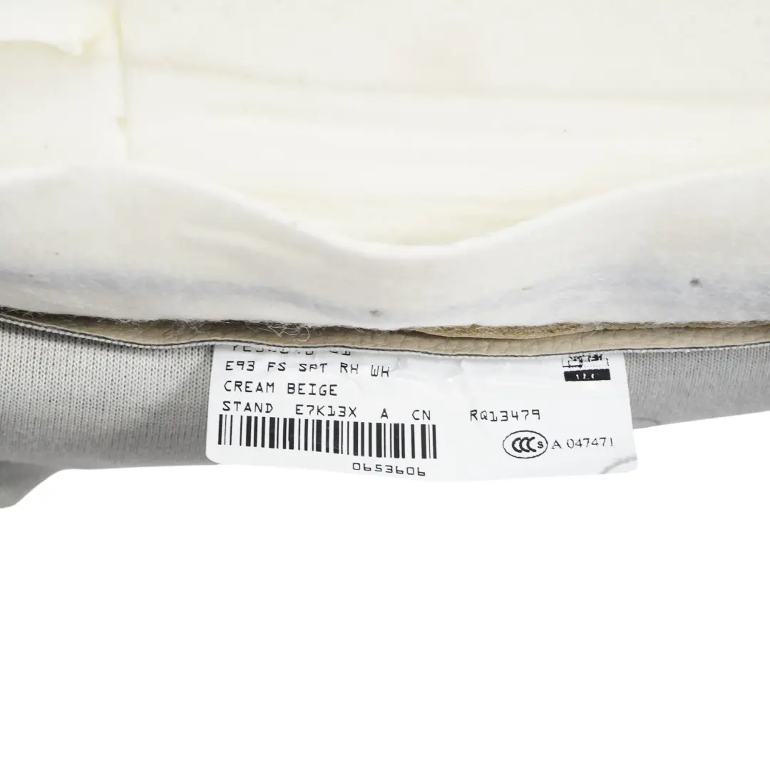BMW E93 Cabrio Sport Sitzlehne Vorne Rechts Leder Creme Beige - SKU 7253640 - Teilenummer 7253640
