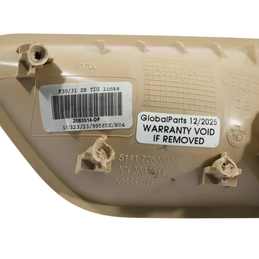 Klamka Boczka Drzwi Przednich Lewa Veneto Beige Beżowa do BMW F30 F32 o numerze 7260089 BMW F30 F32 Klamka Boczka Drzwi Przednich Lewa Veneto Beige Beżowa - SKU 7260089-1 - Numer Części 7260089