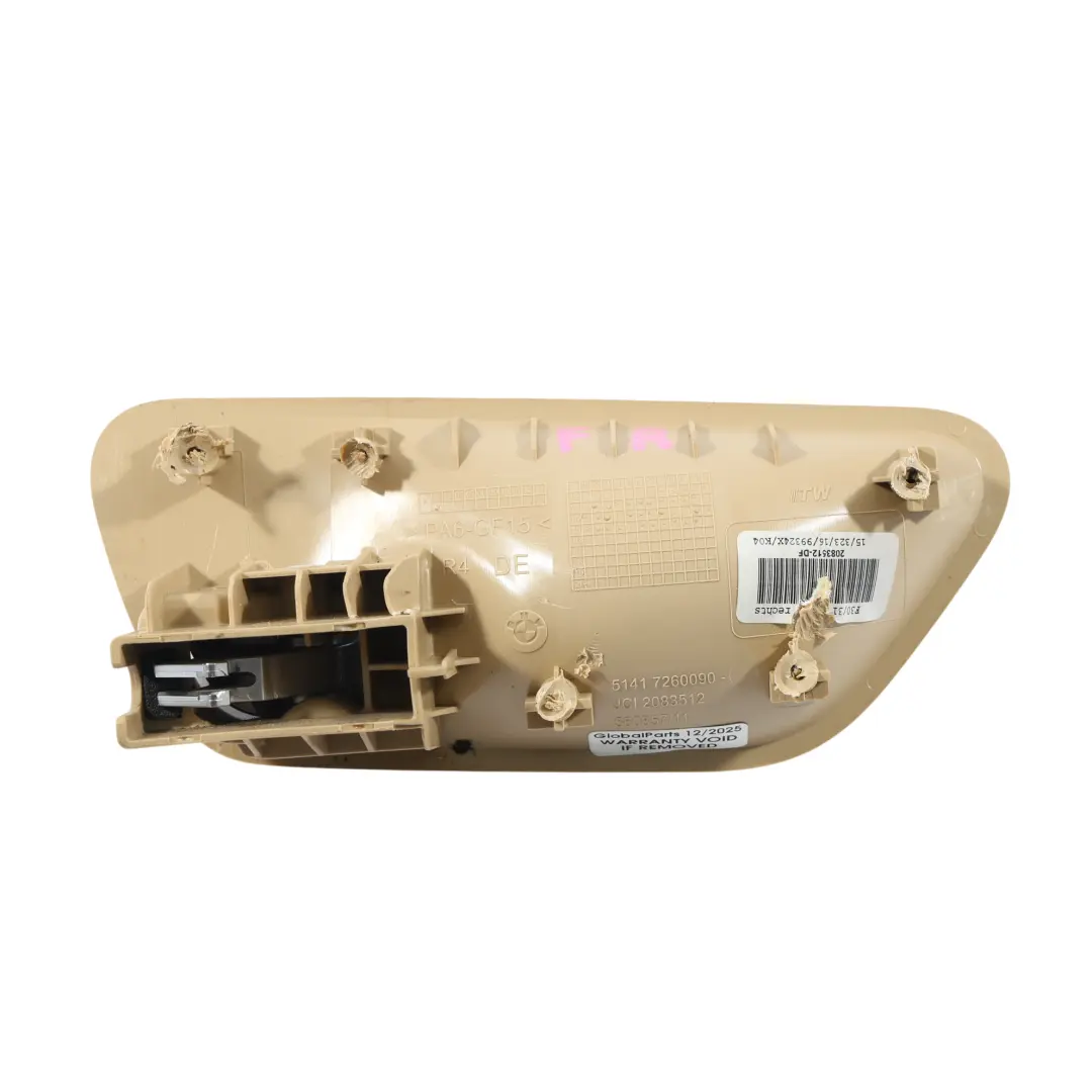 Door Handle Grab Inside Interior Right O/S Venetobeige to BMW F30 F31 F32 with Part number 7260090 BMW F30 F31 F32 Door Handle Grab Inside Interior Right O/S Venetobeige - SKU 7260090 - Part number 7260090