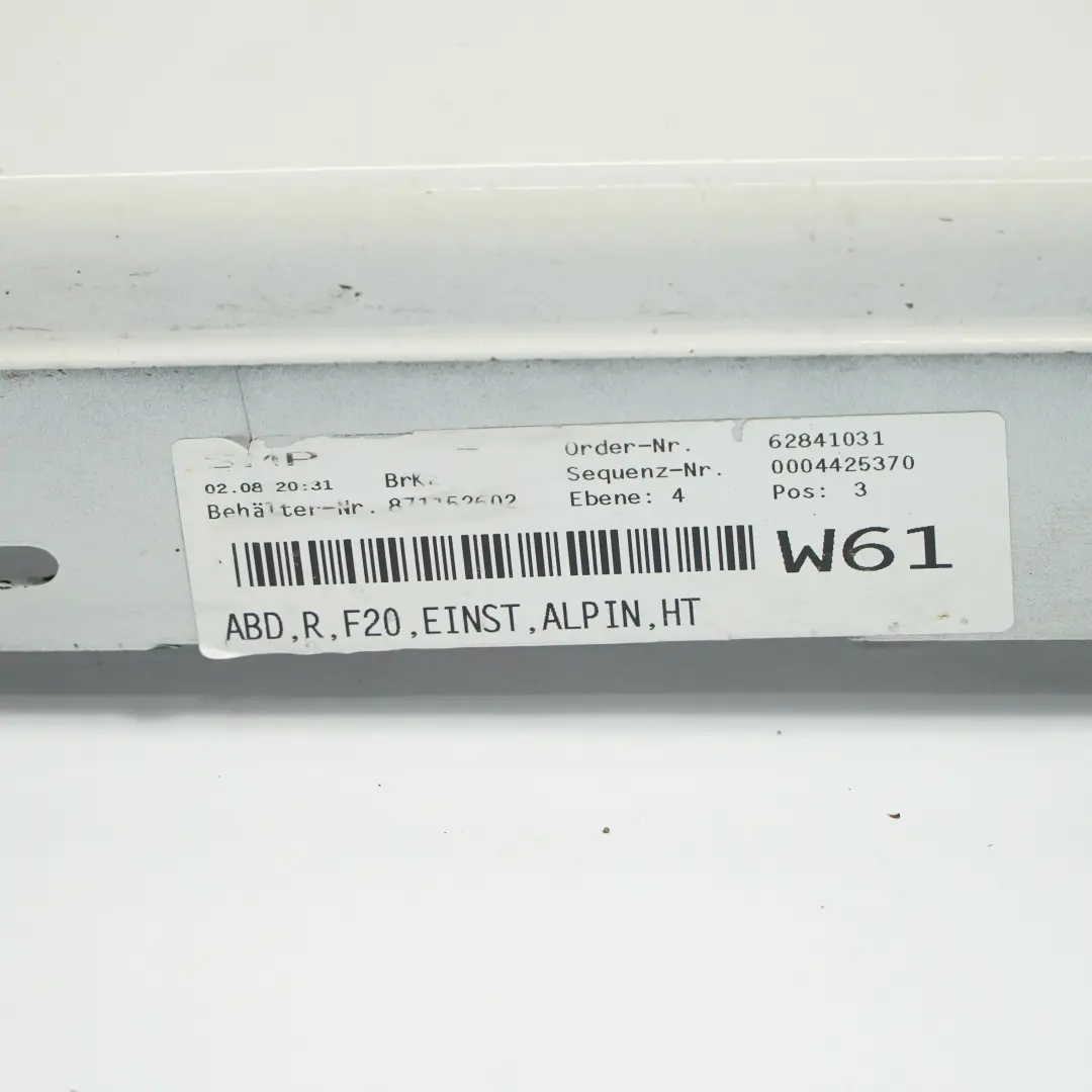 BMW F20 Listello Sottoporta Laterale Destro Alpinweiss 3 Alpine White - 300 - SKU 7293554-AW - Numero di parte 7293554