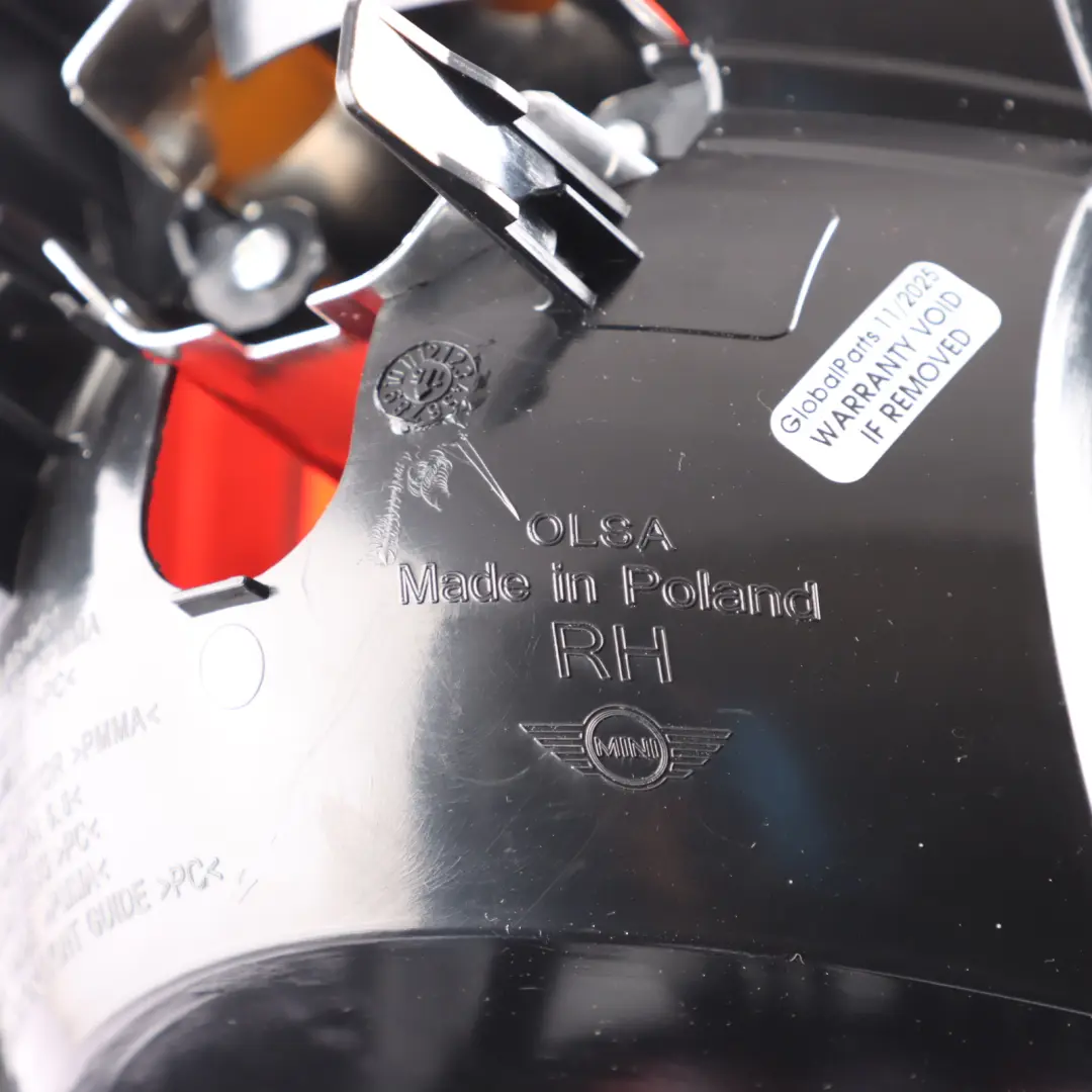 Tail Light Rear Lamp Right O/S to Mini Cooper F55 F56 F57 with Part number 7297434 Mini Cooper F55 F56 F57 Tail Light Rear Lamp Right O/S - SKU 7297434-3 - Part number 7297434