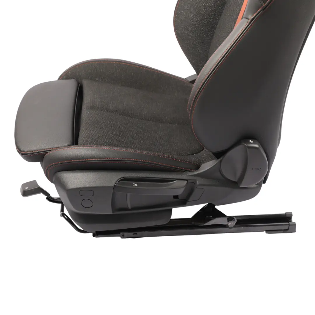 Front Seat Sport Fabric Leather Sensatec Black Orange Left N/S to BMW F40 F44 F45 with Part number 7496341 BMW F40 F44 F45 Front Seat Sport Fabric Leather Sensatec Black Orange Left N/S - SKU 7496341-1 - Part number 7496341