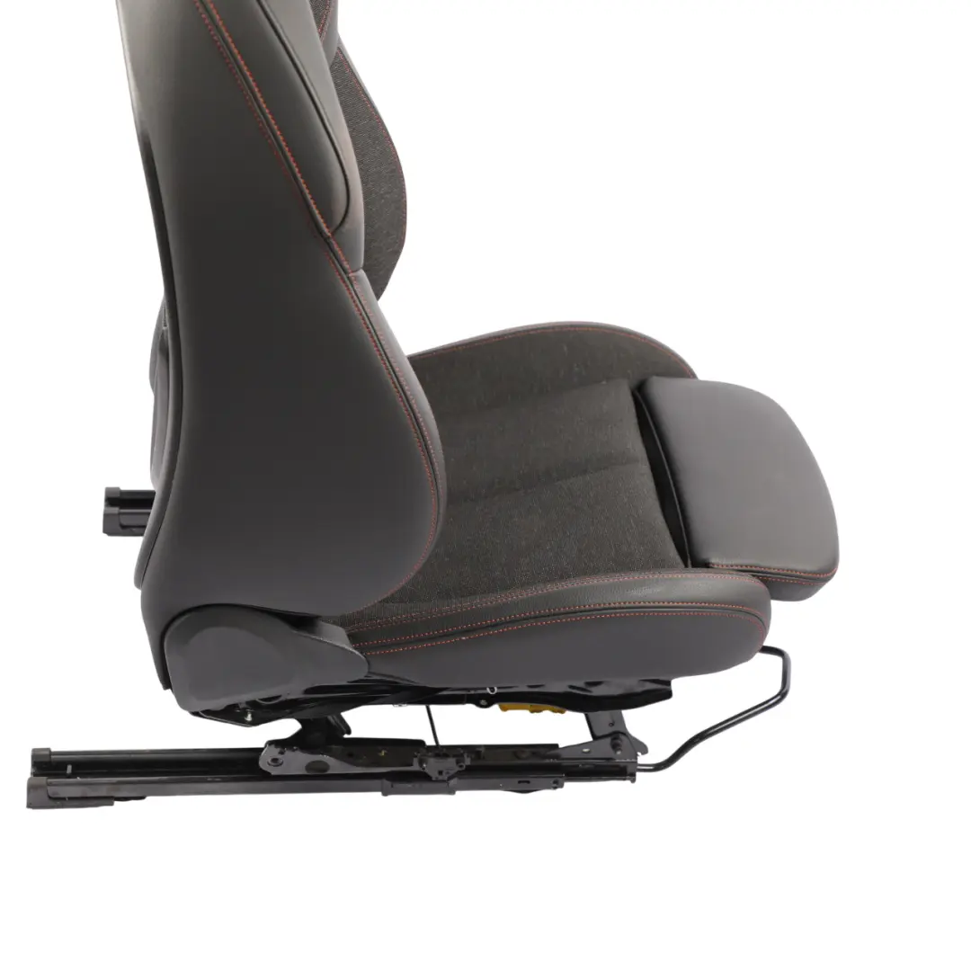 BMW F40 F44 F45 Front Seat Sport Fabric Leather Sensatec Black Orange Left N/S - SKU 7496341-1 - Part number 7496341