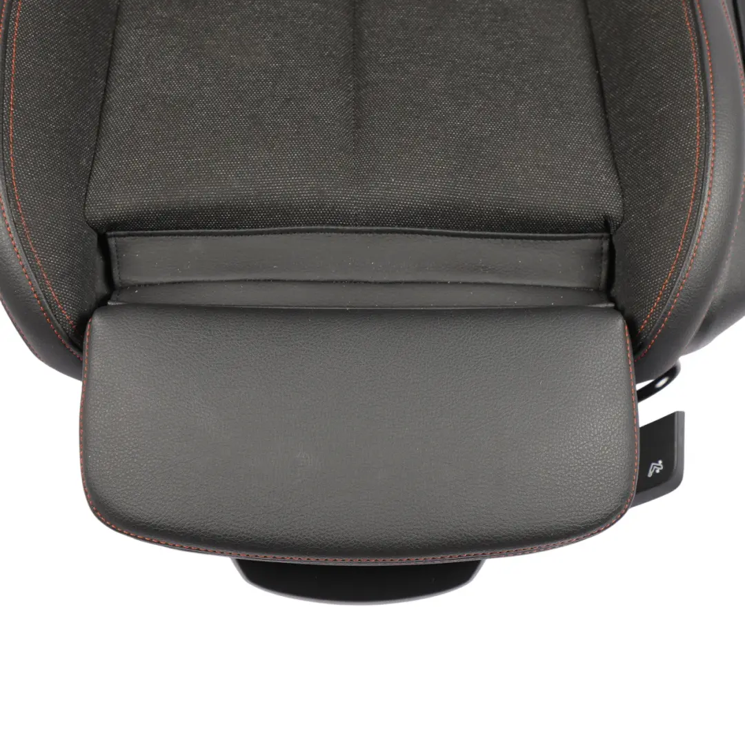 BMW F40 F44 F45 Front Seat Sport Fabric Leather Sensatec Black Orange Left N/S - SKU 7496341-1 - Part number 7496341