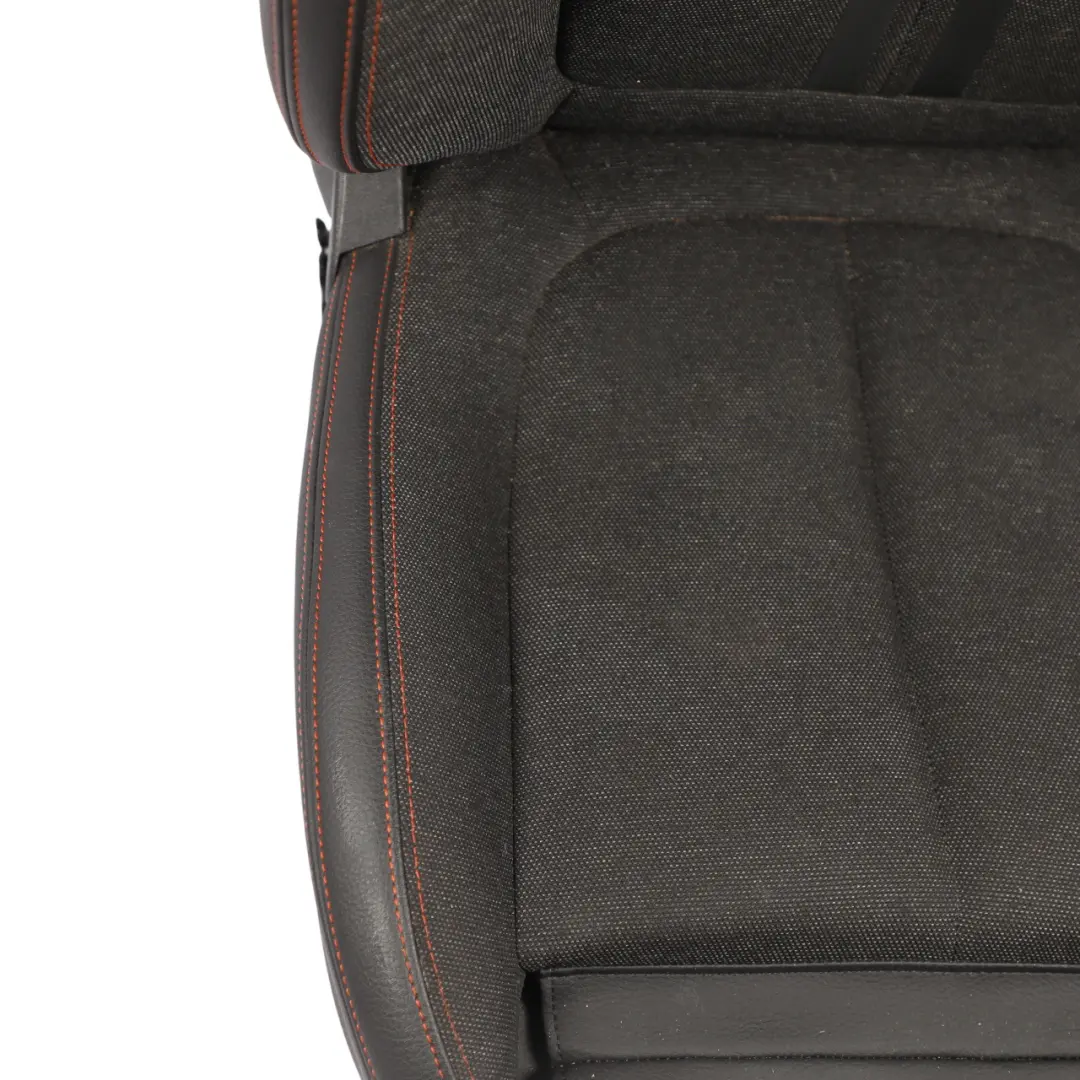 BMW F40 F44 F45 Front Seat Sport Fabric Leather Sensatec Black Orange Left N/S - SKU 7496341-1 - Part number 7496341