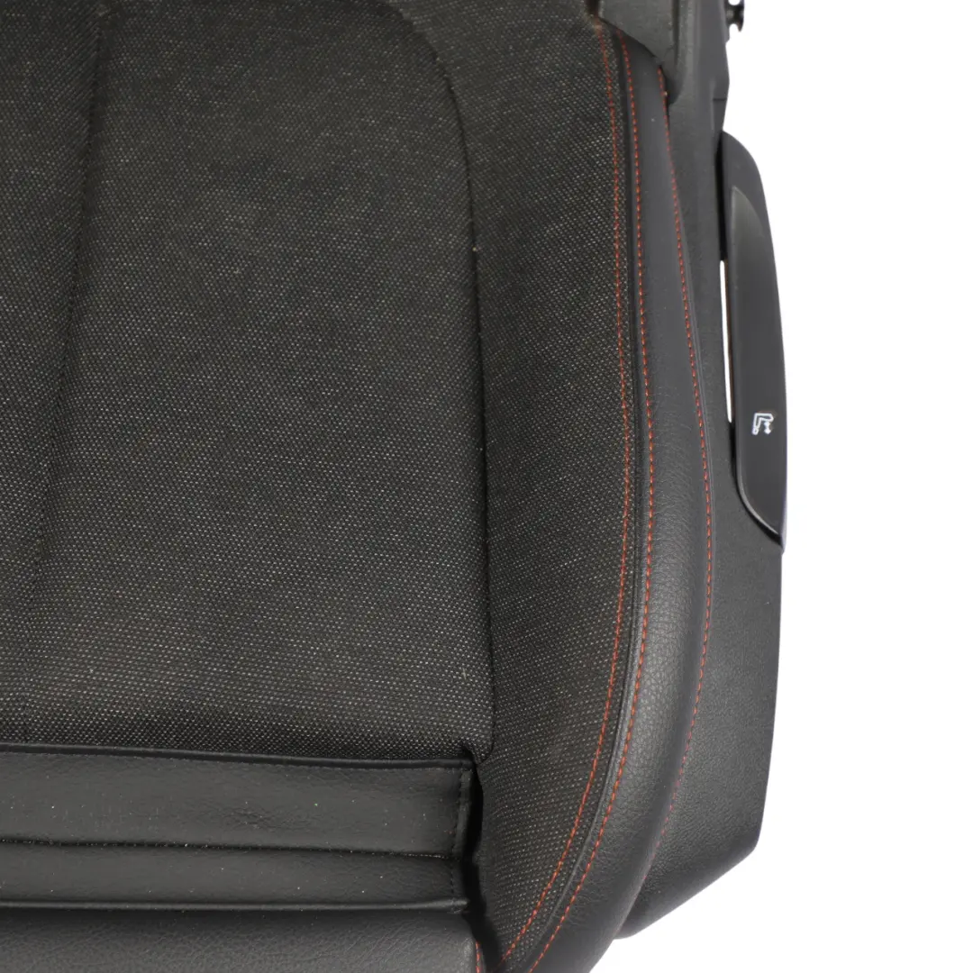 BMW F40 F44 F45 Front Seat Sport Fabric Leather Sensatec Black Orange Left N/S - SKU 7496341-1 - Part number 7496341