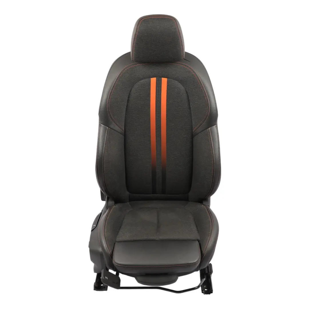 BMW F40 F44 F45 Front Seat Sport Fabric Leather Sensatec Black Orange Right O/S - SKU 7496342-1 - Part number 7496342