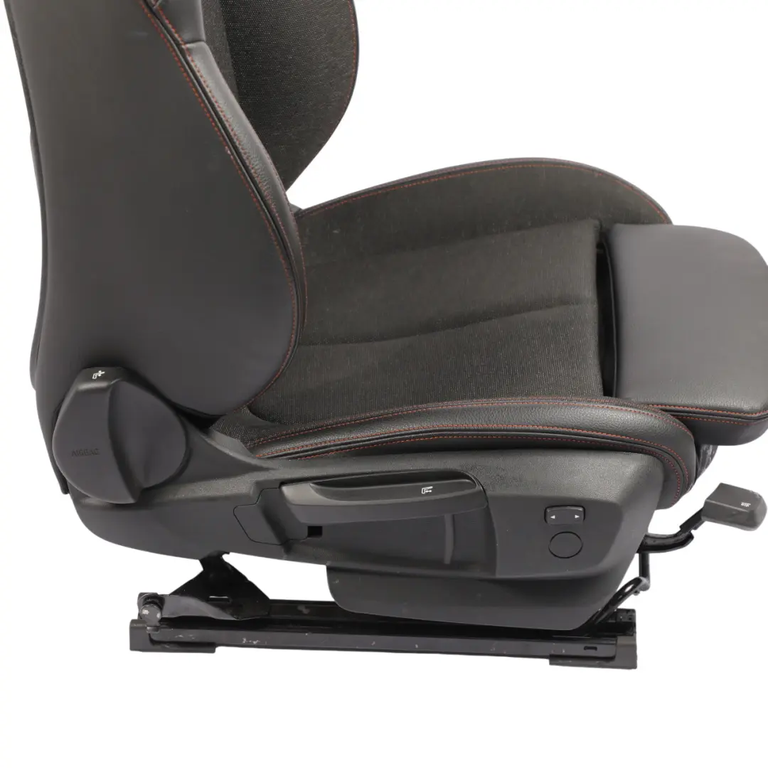 BMW F40 F44 F45 Front Seat Sport Fabric Leather Sensatec Black Orange Right O/S - SKU 7496342-1 - Part number 7496342