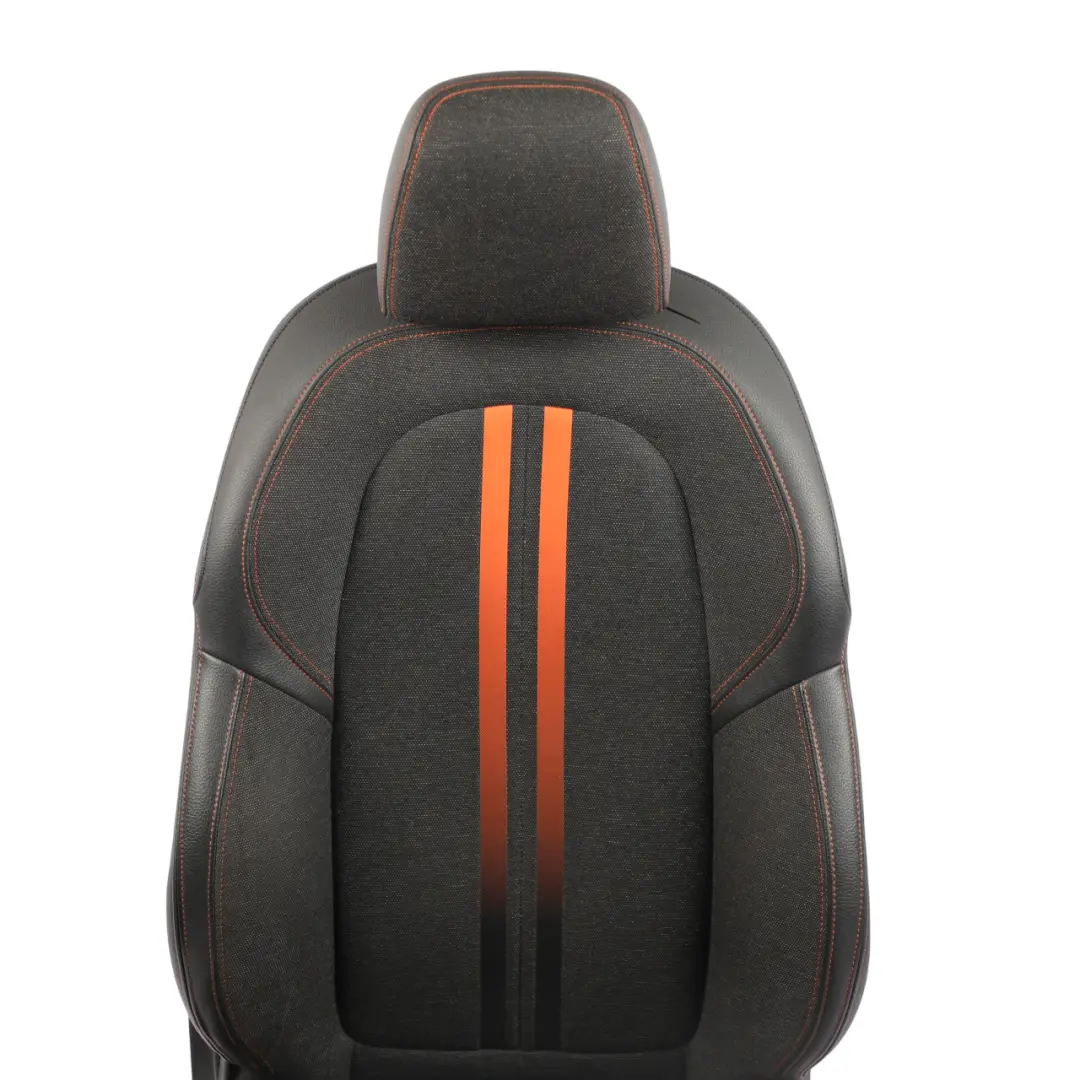 Front Seat Sport Fabric Leather Sensatec Black Orange Right O/S to BMW F40 F44 F45 with Part number 7496342 BMW F40 F44 F45 Front Seat Sport Fabric Leather Sensatec Black Orange Right O/S - SKU 7496342-1 - Part number 7496342