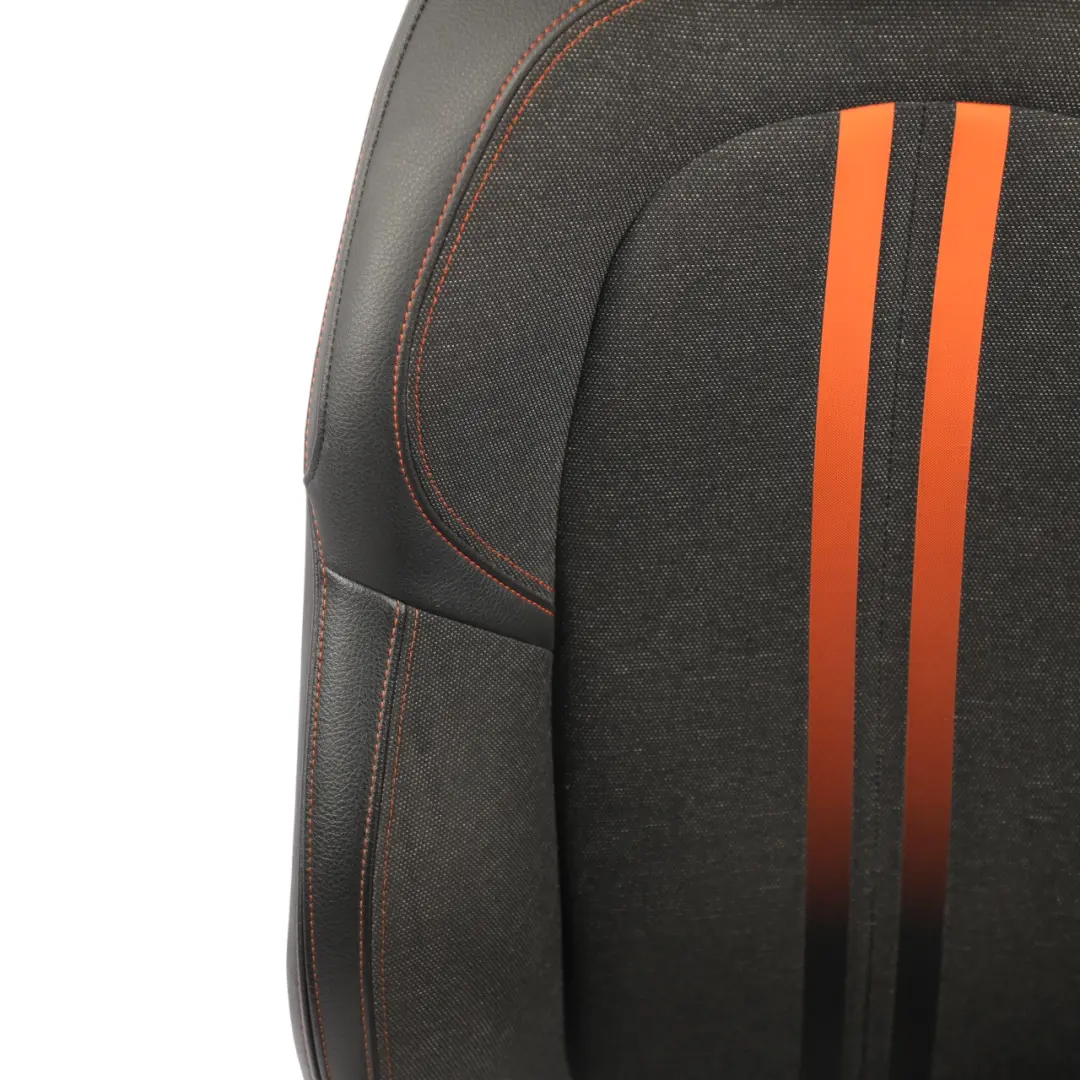 BMW F40 F44 F45 Front Seat Sport Fabric Leather Sensatec Black Orange Right O/S - SKU 7496342-1 - Part number 7496342