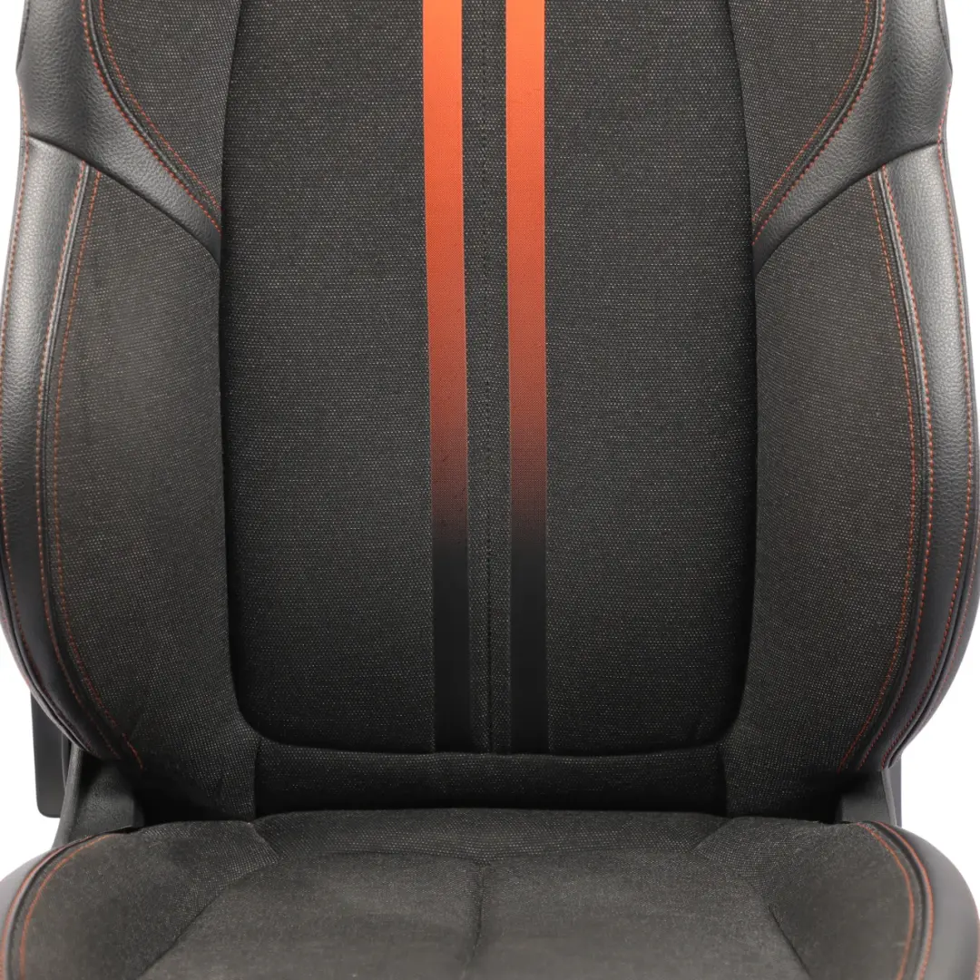Front Seat Sport Fabric Leather Sensatec Black Orange Right O/S to BMW F40 F44 F45 with Part number 7496342 BMW F40 F44 F45 Front Seat Sport Fabric Leather Sensatec Black Orange Right O/S - SKU 7496342-1 - Part number 7496342