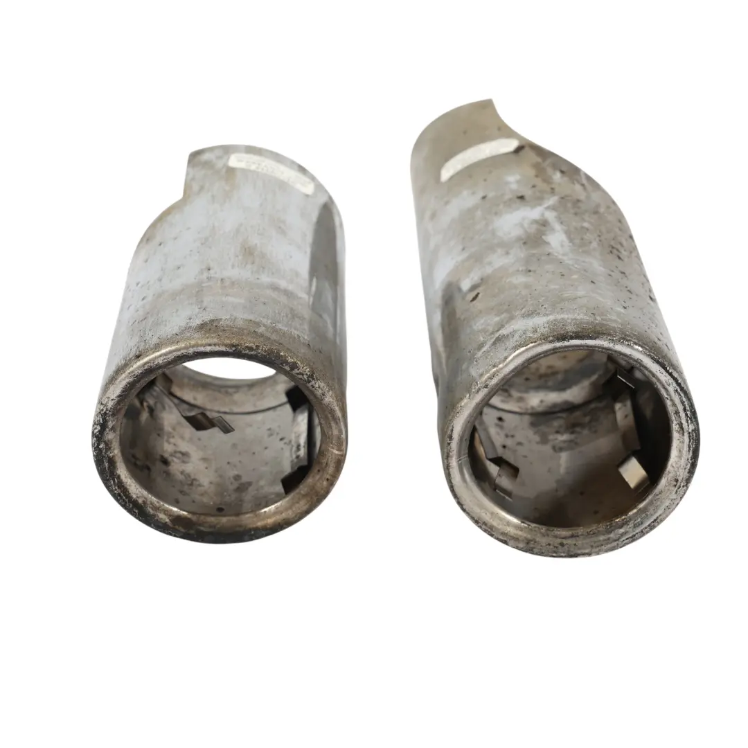 Auspuffspitzen M Performance Schalldämpfer Rohr Chrom Satz N52 M57N2 für BMW E90 E91 mit Teilenummer 7549558 BMW E90 E91 Auspuffspitzen M Performance Schalldämpfer Rohr Chrom Satz N52 M57N2 - SKU 7549558/7549559 - Teilenummer 7549558