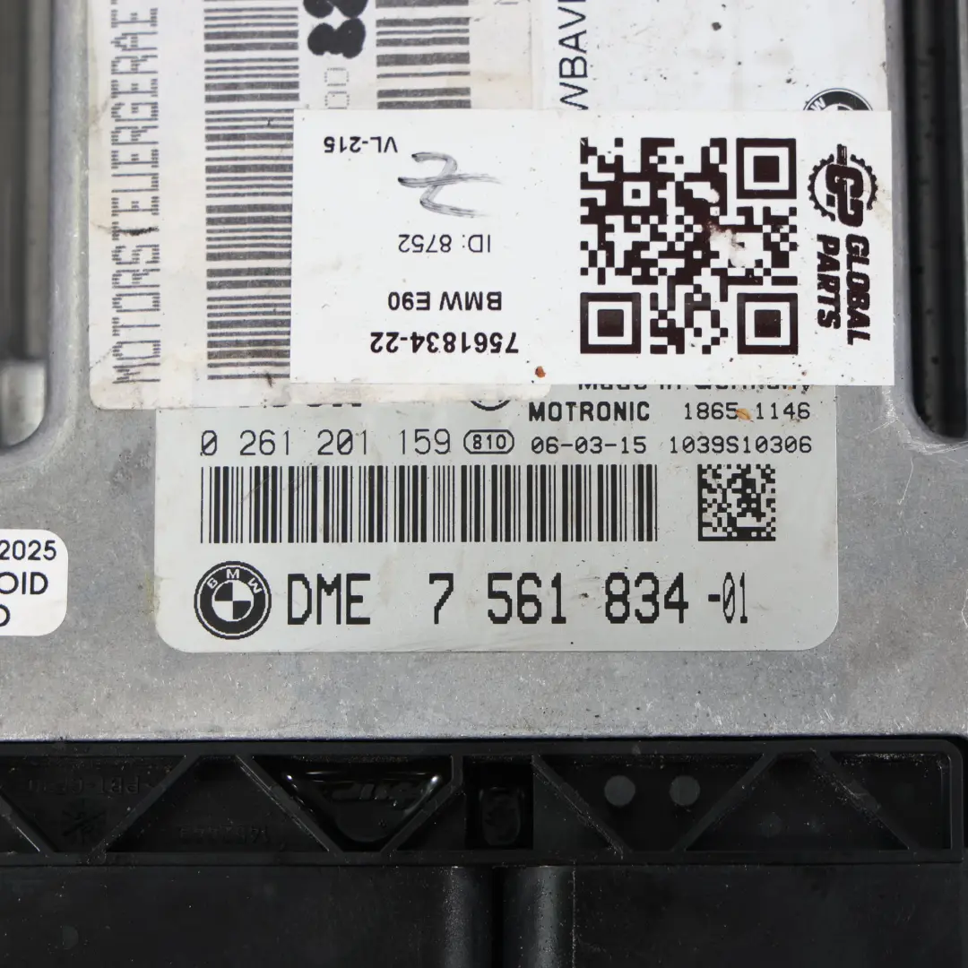 BMW E87 E90 120I 320I N46 150HP Moduł Sterownik Silnika DME Automat - SKU 7561834-22 - Numer Części 7561834