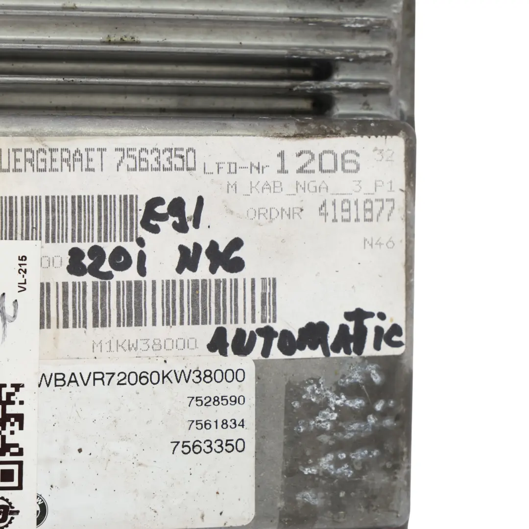 BMW E87 E90 120i 320i N46 150HP Engine Control DME Module Automatic - SKU 7561834-22 - Part number 7561834