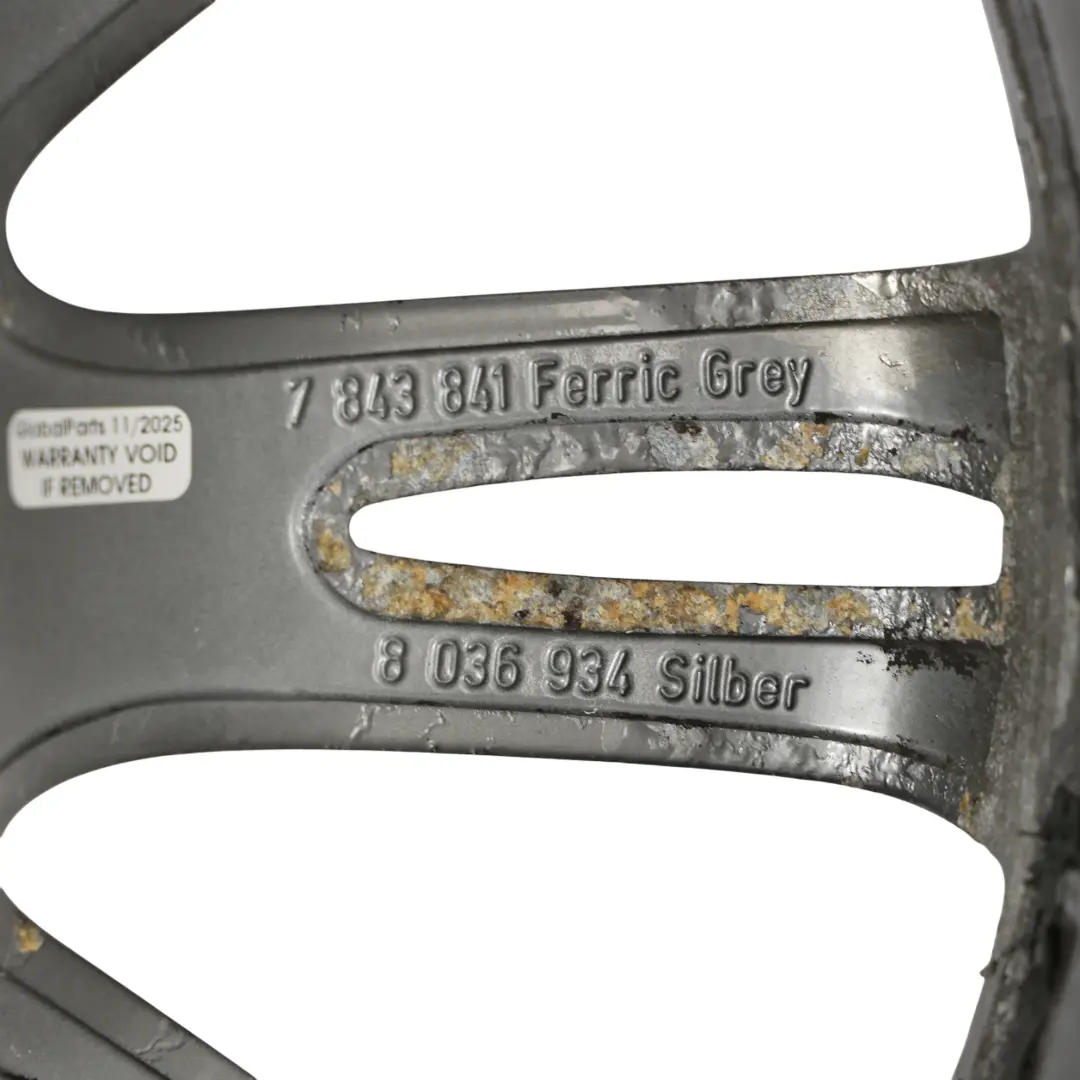 Ferric Grau Hinter Rad Felge 18" ET:37 8.5J M Spider Speiche 193 für BMW E90 E91 mit Teilenummer 7843841 BMW E90 E91 Ferric Grau Hinter Rad Felge 18" ET:37 8.5J M Spider Speiche 193 - SKU 7843841-6 - Teilenummer 7843841
