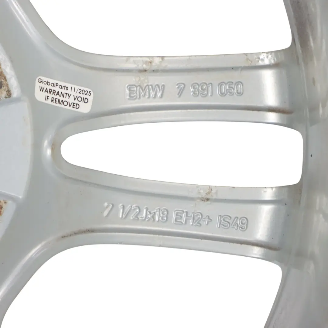 BMW E81 E87 Jante Avant Alliage Argentée 18" 7,5J M À Doubles Rayons 261 - SKU 7891050-5 - Numéro de pièce 7891050