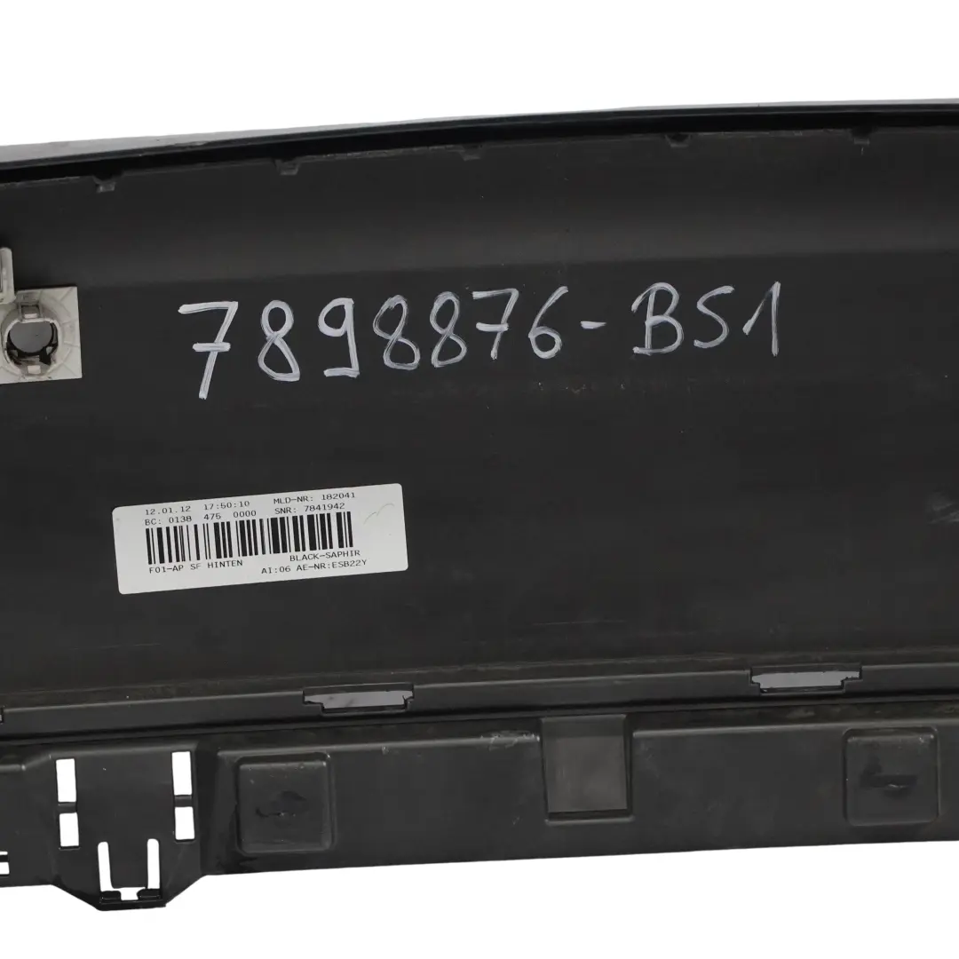 Zderzak Tylny M-Pakiet Black Sapphire Czarny Metalik - 475 do BMW F01 o numerze 7898876 BMW F01 Zderzak Tylny M-Pakiet Black Sapphire Czarny Metalik - 475 - SKU 7898876-BS1 - Numer Części 7898876