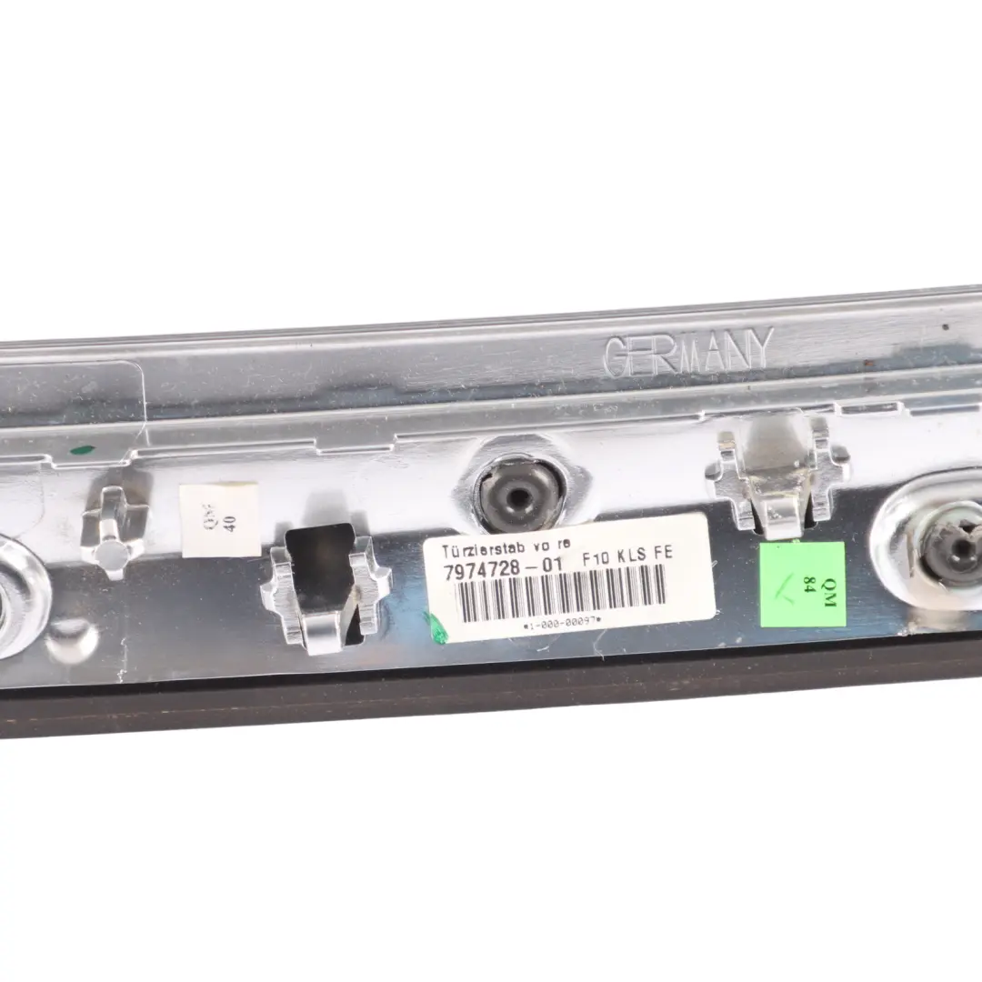 BMW F10 F11 Front Door Trim Strip Cover Right O/S Pianolack Black - SKU 7974728 - Part number 7974728