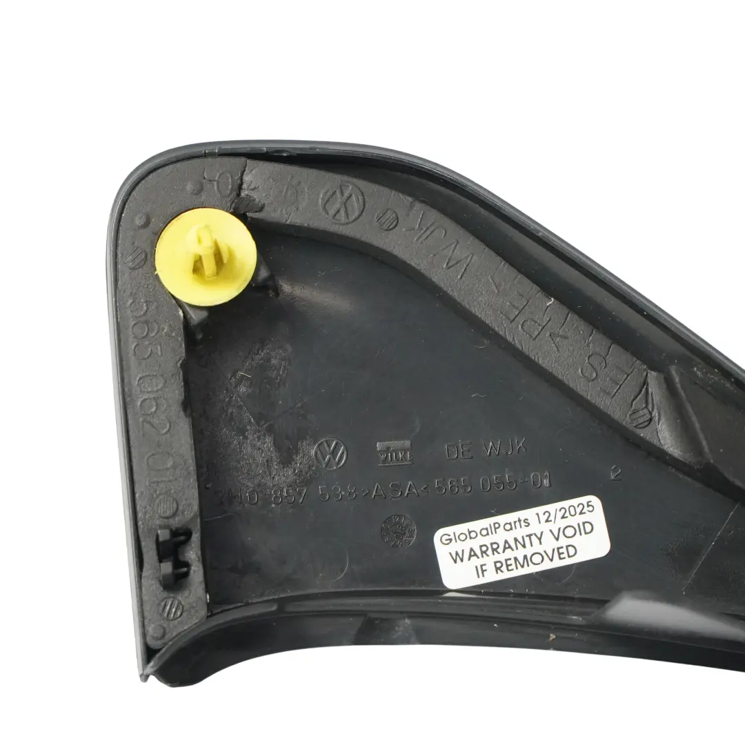 Coprispecchietto Porta Triangolo Trim Anteriore Destro per Volkswagen T5 con numero di parte 7H0857538 Volkswagen T5 Coprispecchietto Porta Triangolo Trim Anteriore Destro - SKU 7H0857538 - Numero di parte 7H0857538