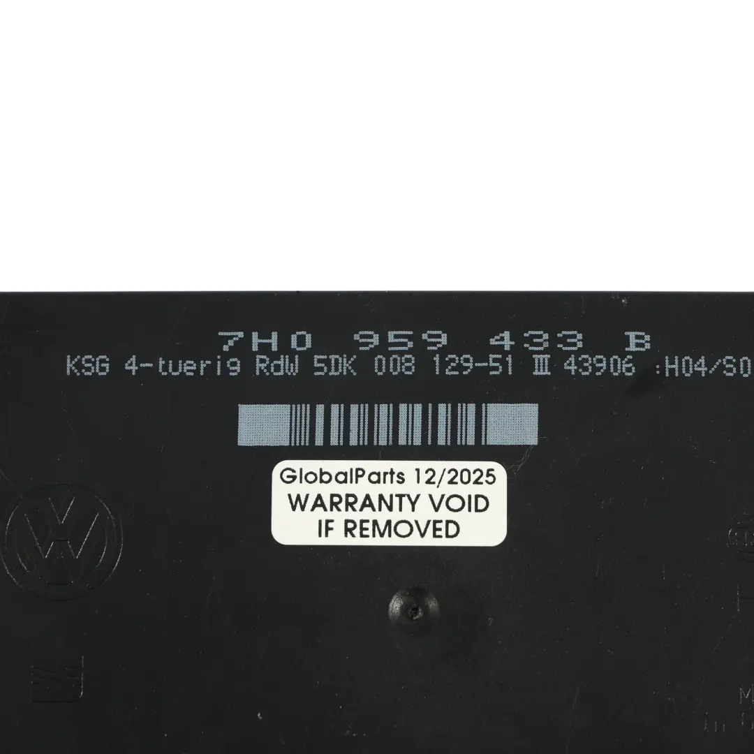 Modulo Unità Controllo Corpo Comfort BCM per Volkswagen Transporter T5 con numero di parte 7H0959433B Volkswagen Transporter T5 Modulo Unità Controllo Corpo Comfort BCM - SKU 7H0959433B - Numero di parte 7H0959433B