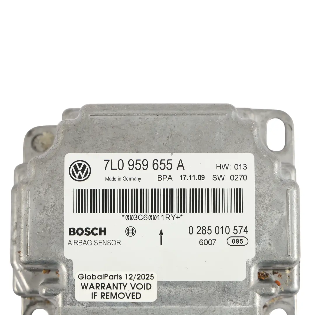 VW Volkswagen Touareg 7L Air Module Control Unit Crash Impact Sensor - SKU 7L0959655A - Part number 7L0959655A