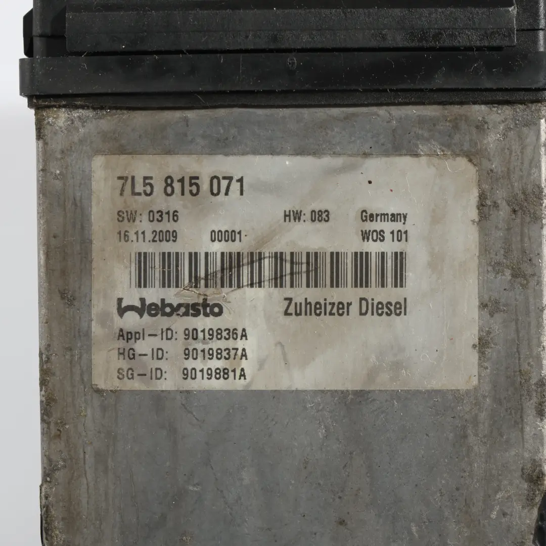 957 Webasto Bomba Calefacción Auxiliar 3.0 Diesel para Porsche Cayenne 9PA con número de pieza 7L5815071 Porsche Cayenne 9PA 957 Webasto Bomba Calefacción Auxiliar 3.0 Diesel - SKU 7L5815071 - Número de pieza 7L5815071