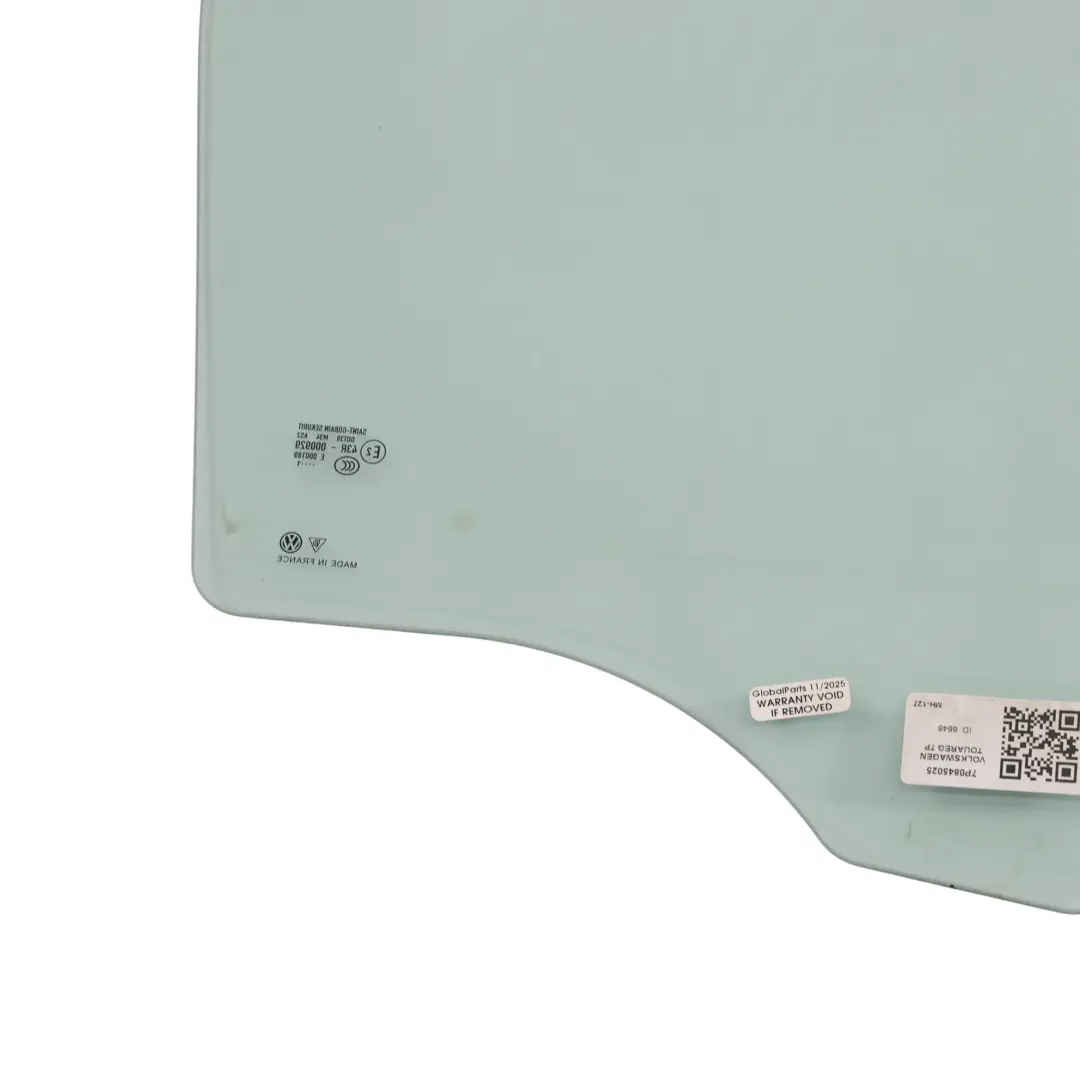 7P Side Window Green Glass AS2 Rear Left Door N/S to Volkswagen Touareg with Part number 7P0845025 Volkswagen Touareg 7P Side Window Green Glass AS2 Rear Left Door N/S - SKU 7P0845025 - Part number 7P0845025