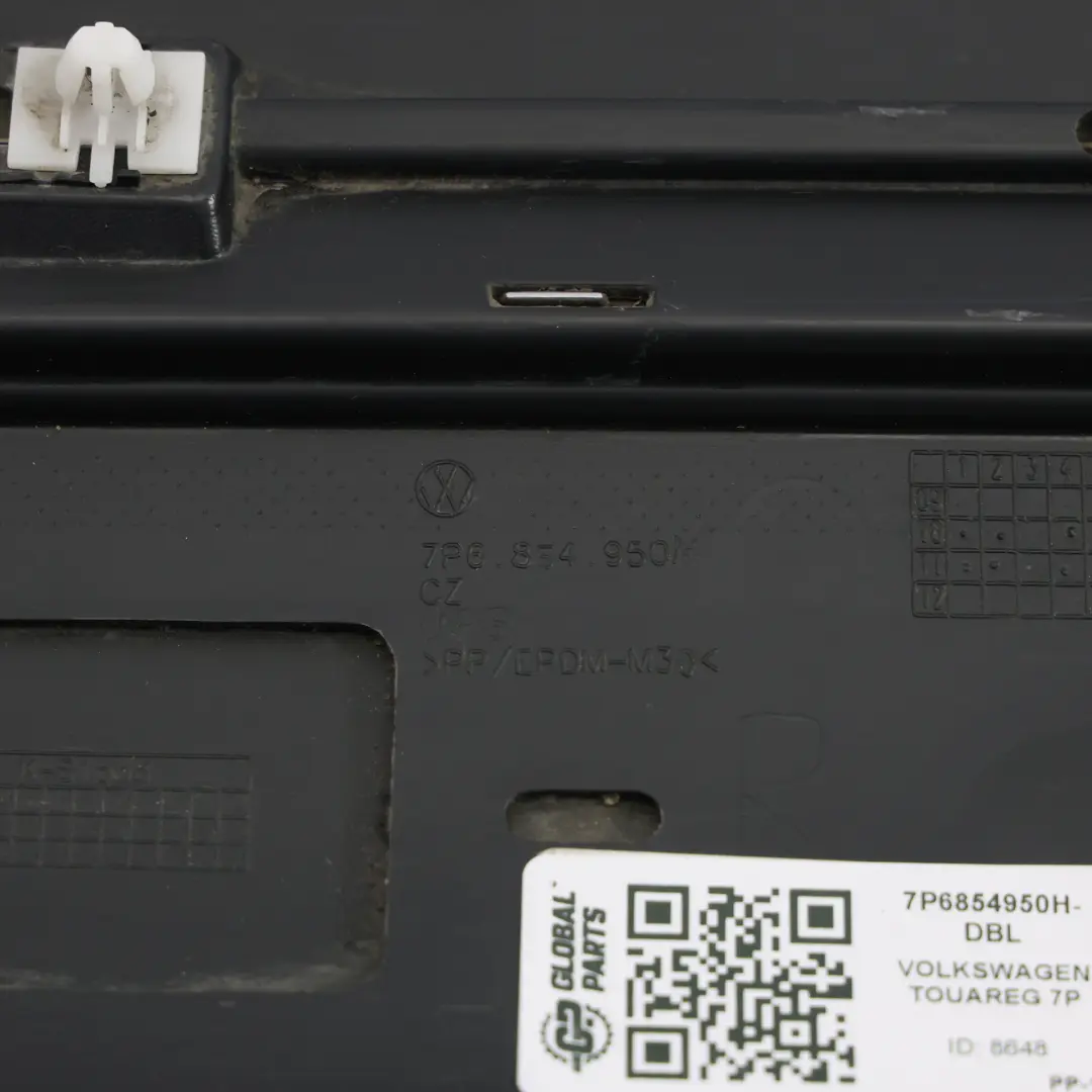 Volkswagen Touareg 7P Cache Moulure De Porte Arrière Droite Noir - SKU 7P6854950H-DBL - Numéro de pièce 7P6854950H