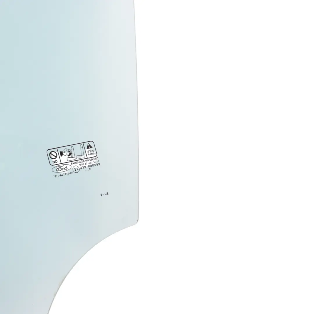 MK4 Vetro Finestrino Porta Anteriore Sinistro Blu per Ford Mondeo con numero di parte 7S71-A21411-CF Ford Mondeo MK4 Vetro Finestrino Porta Anteriore Sinistro Blu - SKU 7S71-A21411-CF - Numero di parte 7S71-A21411-CF