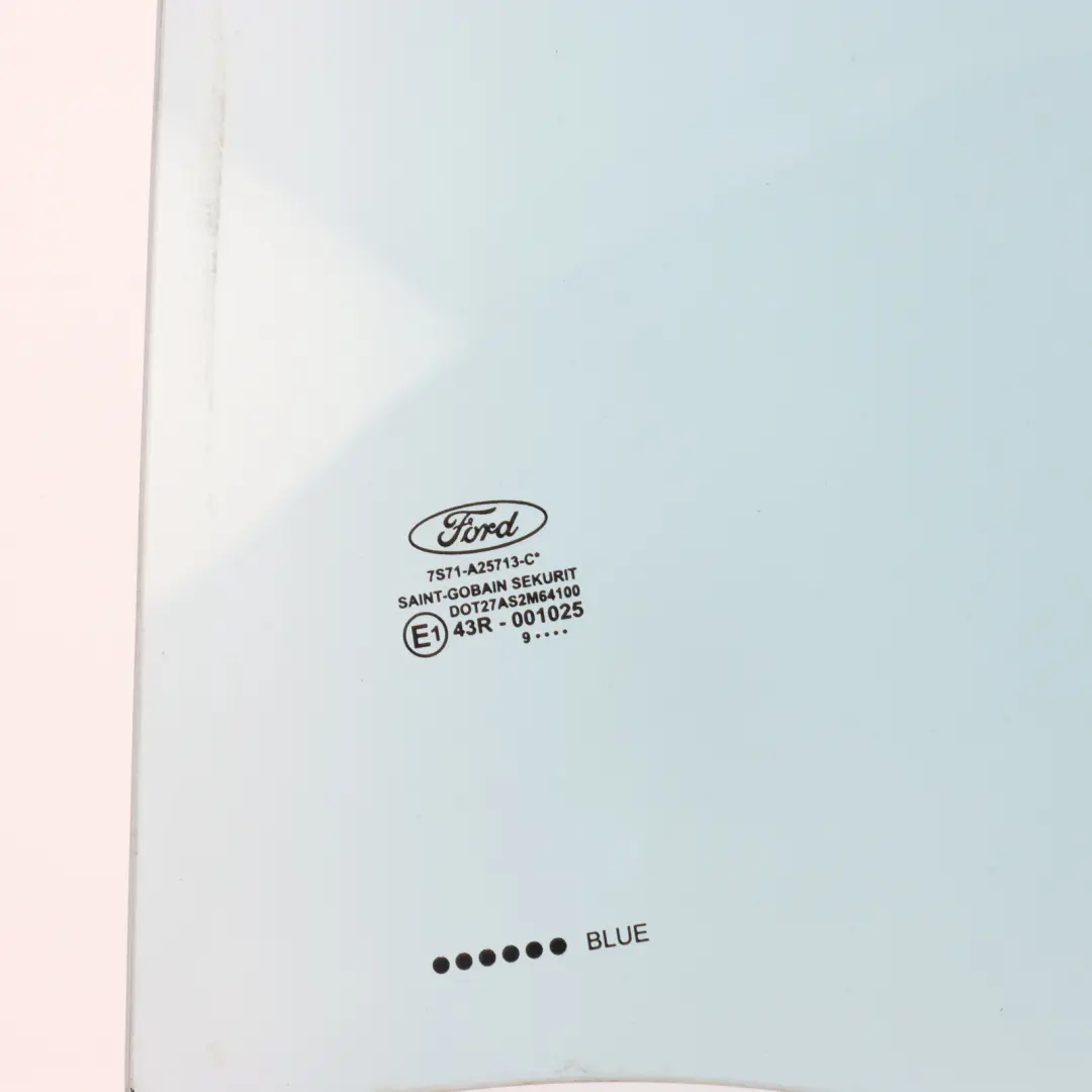 Ford Mondeo Mk4 Door Window Glass Rear Left N/S Blue Glazing AS2 - SKU 7S71-A25713-CD - Part number 7S71-A25713-CD