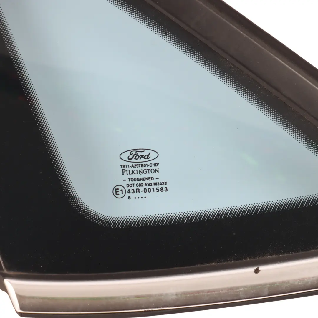 Ford Mondeo Mk4 Quarter Side Window Glass Rear Left N/S AS2 Blue 7S71A297B01CG - SKU 7S71-A297B01-CG - Part number 7S71-A297B01-CG
