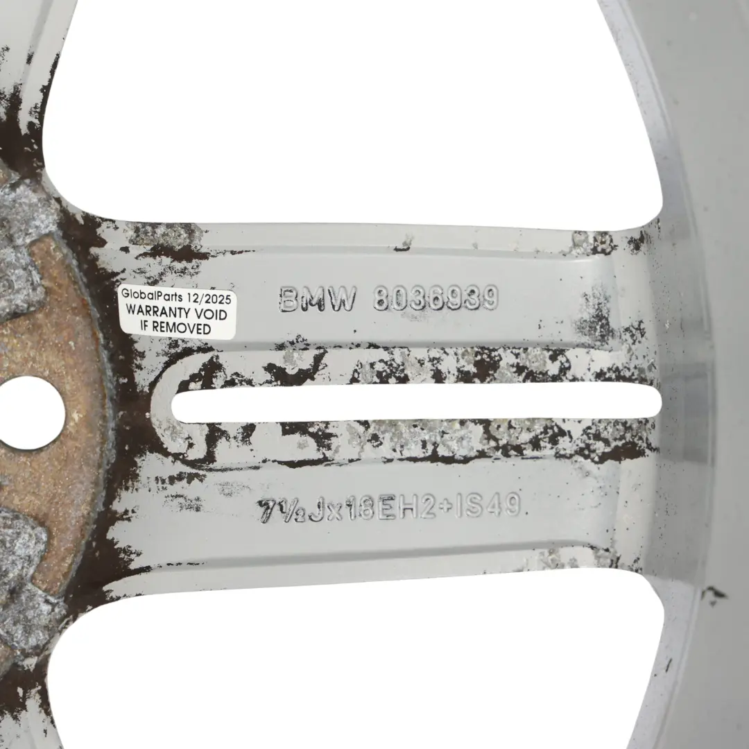 Leichtmetallfelge Vorne 18" 7,5J M Doppelspeiche 208 für BMW E81 E87 mit Teilenummer 8036939 BMW E81 E87 Leichtmetallfelge Vorne 18" 7,5J M Doppelspeiche 208 - SKU 8036939-2 - Teilenummer 8036939