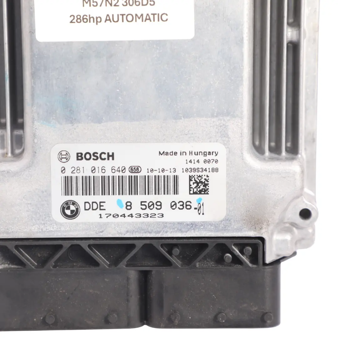 BMW E60 E61 E90 E92 M57N2 286HP Engine Control Unit ECU DDE Automatic - SKU 8509036-7 - Part number 8509036