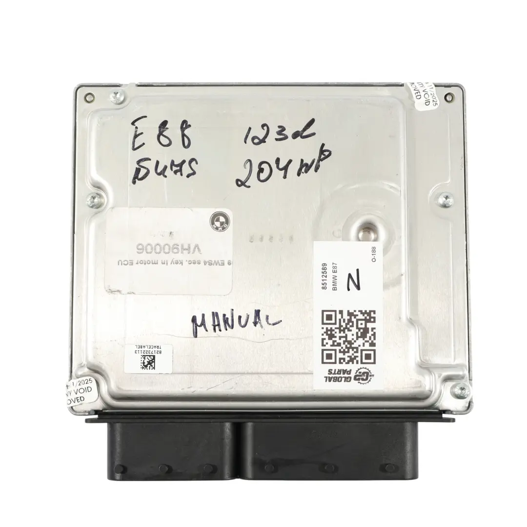 BMW E81 E82 E87 LCI E88 N47S 123D 204HP Unidad Motor Kit ECU DDE Manual - SKU 8512589 - Número de pieza 8512589