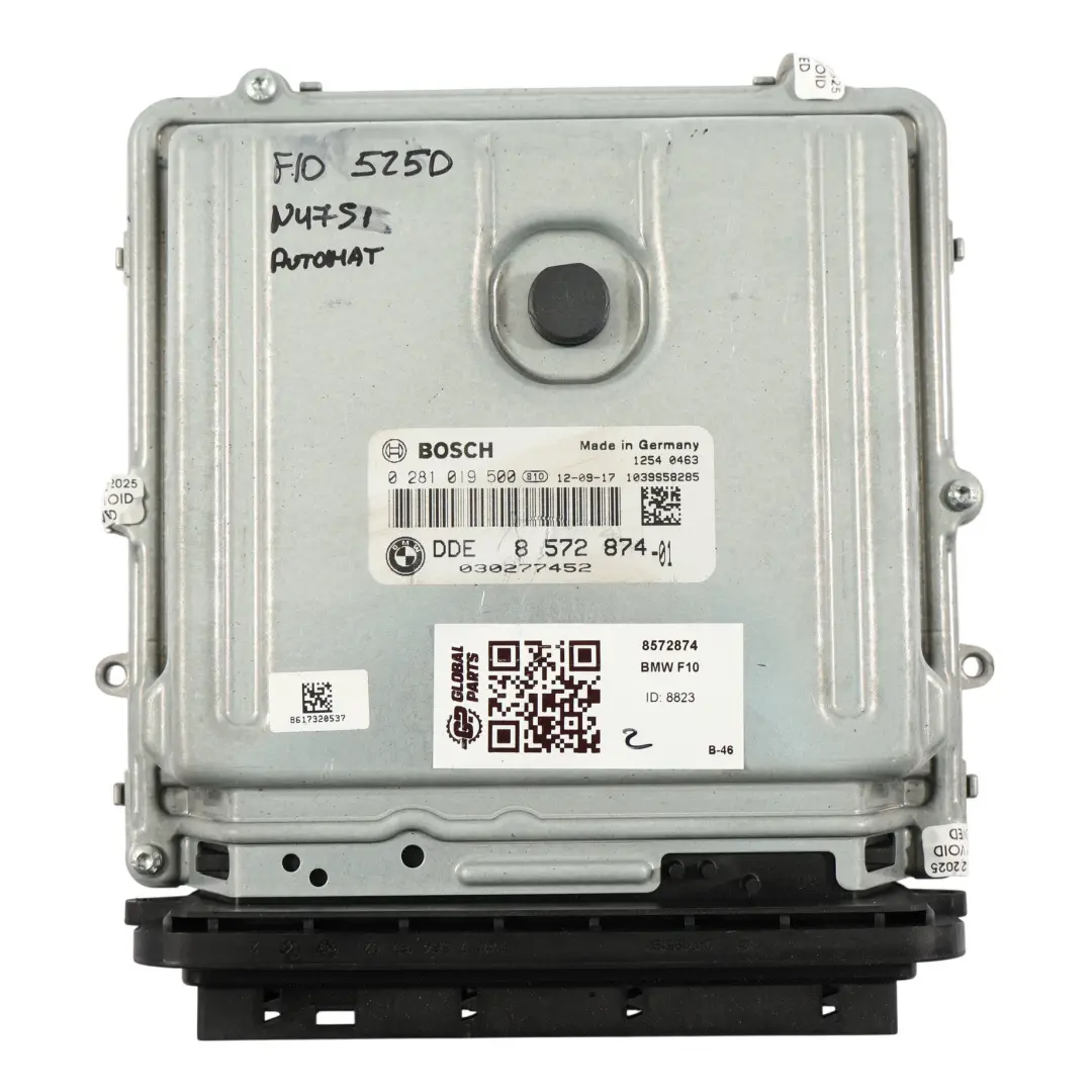 BMW F10 F11 535D N47S1 218HP Unidad Control Motor ECU DDE Automático - SKU 8572874 - Número de pieza 8572874