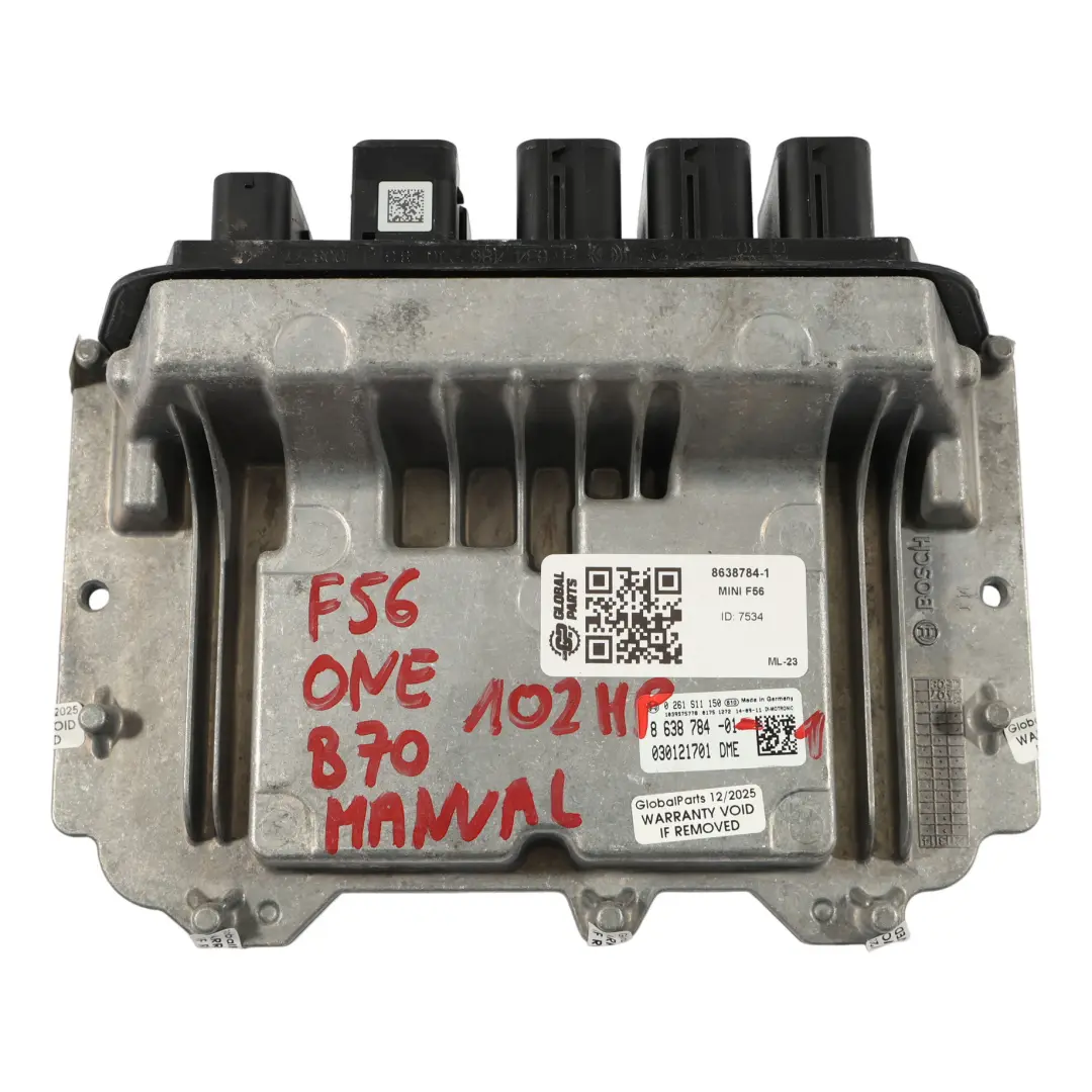 B38 102HP Sterownik Silnika Zestaw ECU DME Manual do Mini One F55 F56 o numerze 8638784 Mini One F55 F56 B38 102HP Sterownik Silnika Zestaw ECU DME Manual - SKU 8638784-1 - Numer Części 8638784