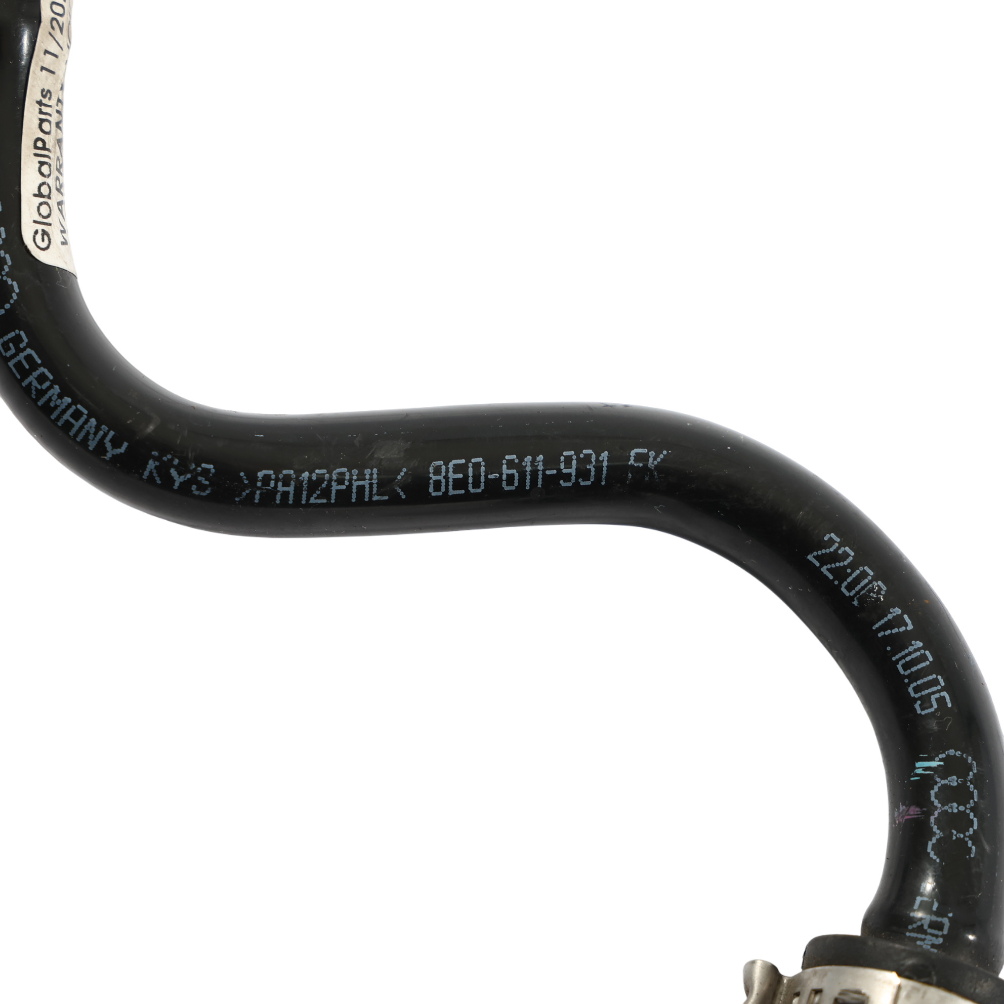 Genuine OEM Audi A4 Quattro Booster Vacuum Hose – 8E1611931P – 2005-2008