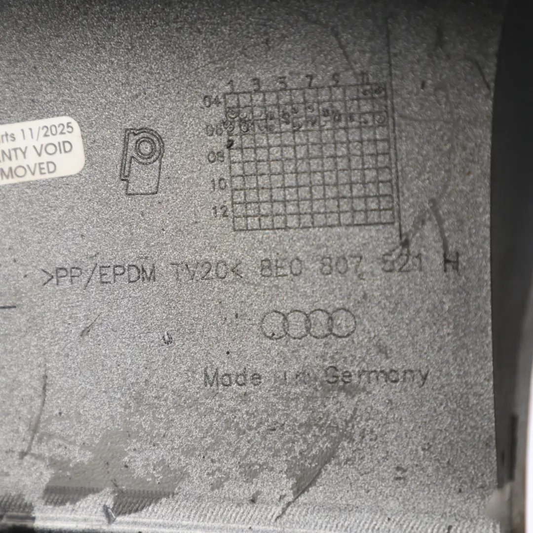 Bumper Diffuser S-Line Trim Cover Avus Silver - Y7J to Audi A4 B7 Rear with Part number 8E0807521H Audi A4 B7 Rear Bumper Diffuser S-Line Trim Cover Avus Silver - Y7J - SKU 8E0807521H-AVS - Part number 8E0807521H