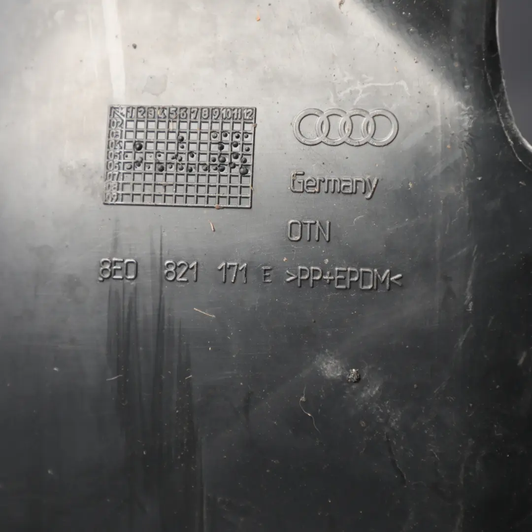 Arch Liner Trim Panel Cover Front Left N/S to Audi A4 B7 Wheel with Part number 8E0821171E Audi A4 B7 Wheel Arch Liner Trim Panel Cover Front Left N/S - SKU 8E0821171E - Part number 8E0821171E