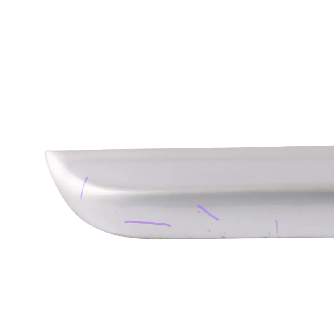 Door Lower Strip Moulding Right O/S Avus Silver-Y7J to Audi A4 B7 Rear with Part number 8E0853970D Audi A4 B7 Rear Door Lower Strip Moulding Right O/S Avus Silver-Y7J - SKU 8E0853970D-AVS - Part number 8E0853970D