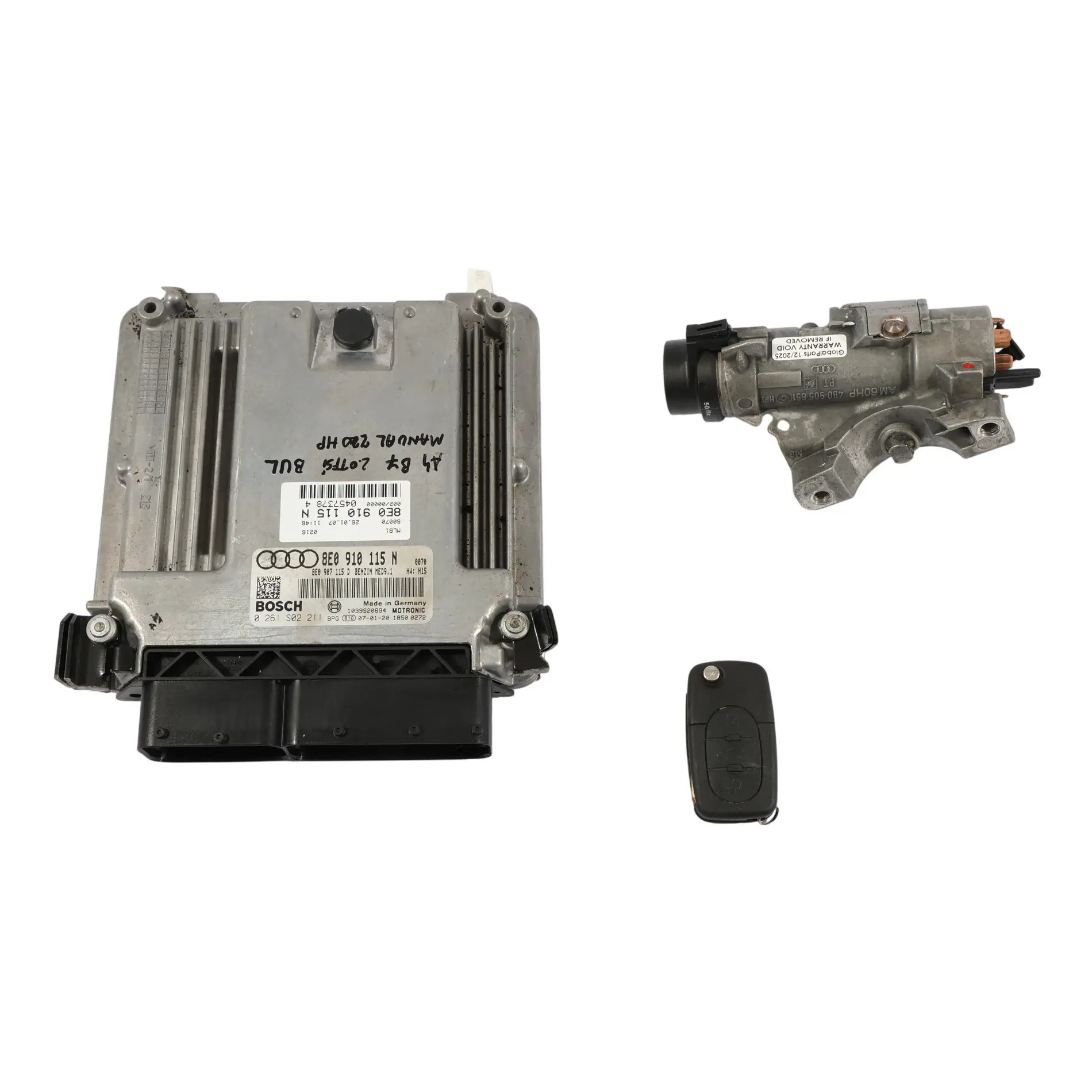 Audi A4 B7 2.0 TFSI BUL Quattro 220PS Motor Steuerung ECU Kit 8E0910115H Manual