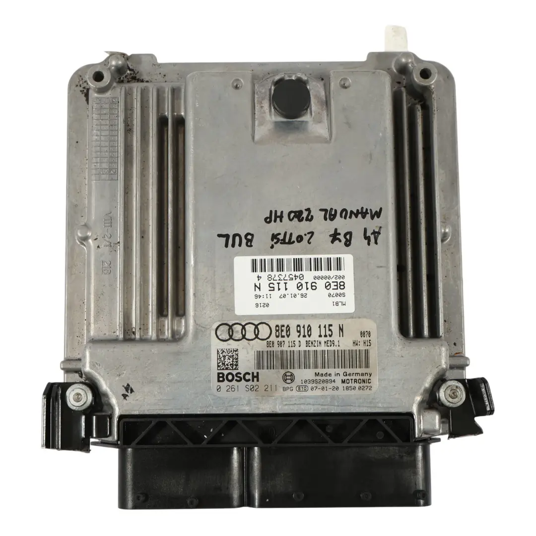 Audi A4 B7 2.0 TFSI BUL Quattro 220HP Engine Control ECU Kit 8E0910115H Manual - SKU 8E0910115N - Part number 8E0910115N